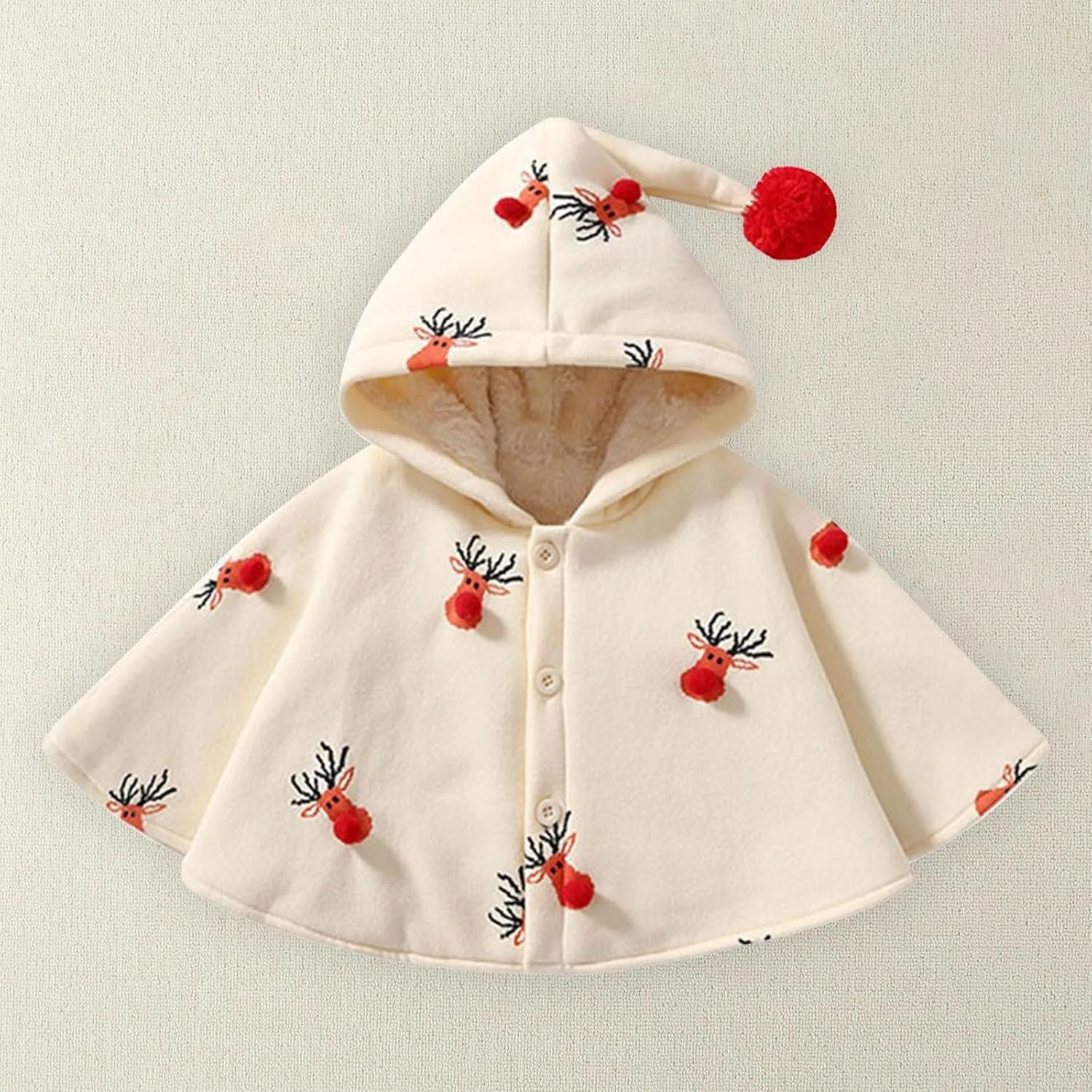 Baby Hooded Cloak,Baby Girls and Boys Cape for Christmas,Infant Toddlers Winter Warm Coat Car Seat Poncho Hood Outfit