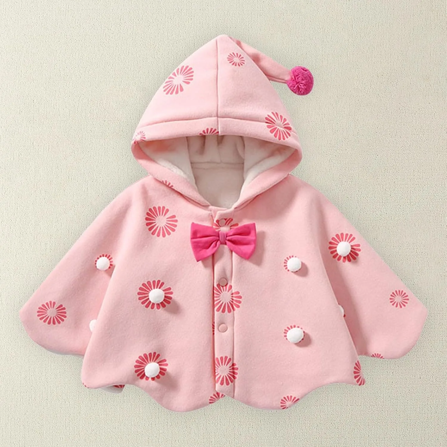 Baby Hooded Cloak,Baby Girls and Boys Cape for Christmas,Infant Toddlers Winter Warm Coat Car Seat Poncho Hood Outfit