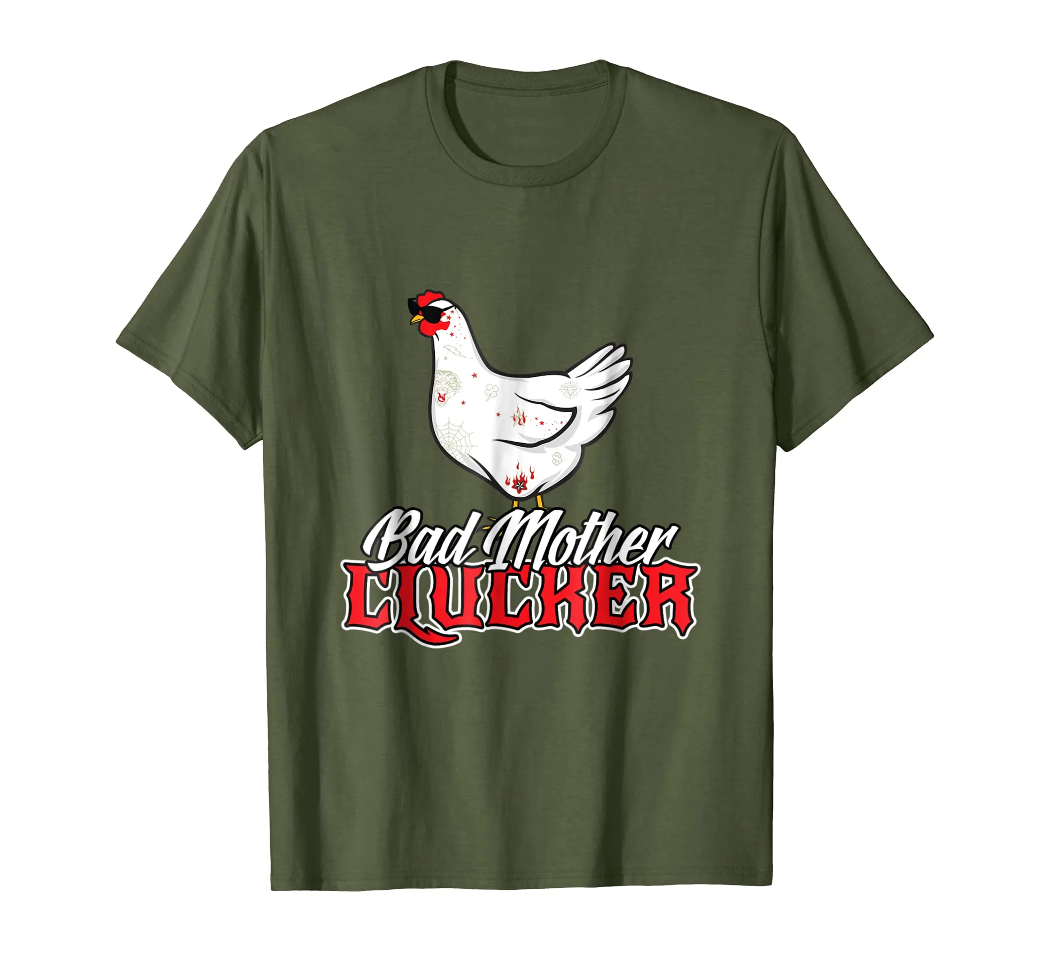 BAD MOTHER CLUCKER Funny Chicken T-Shirt