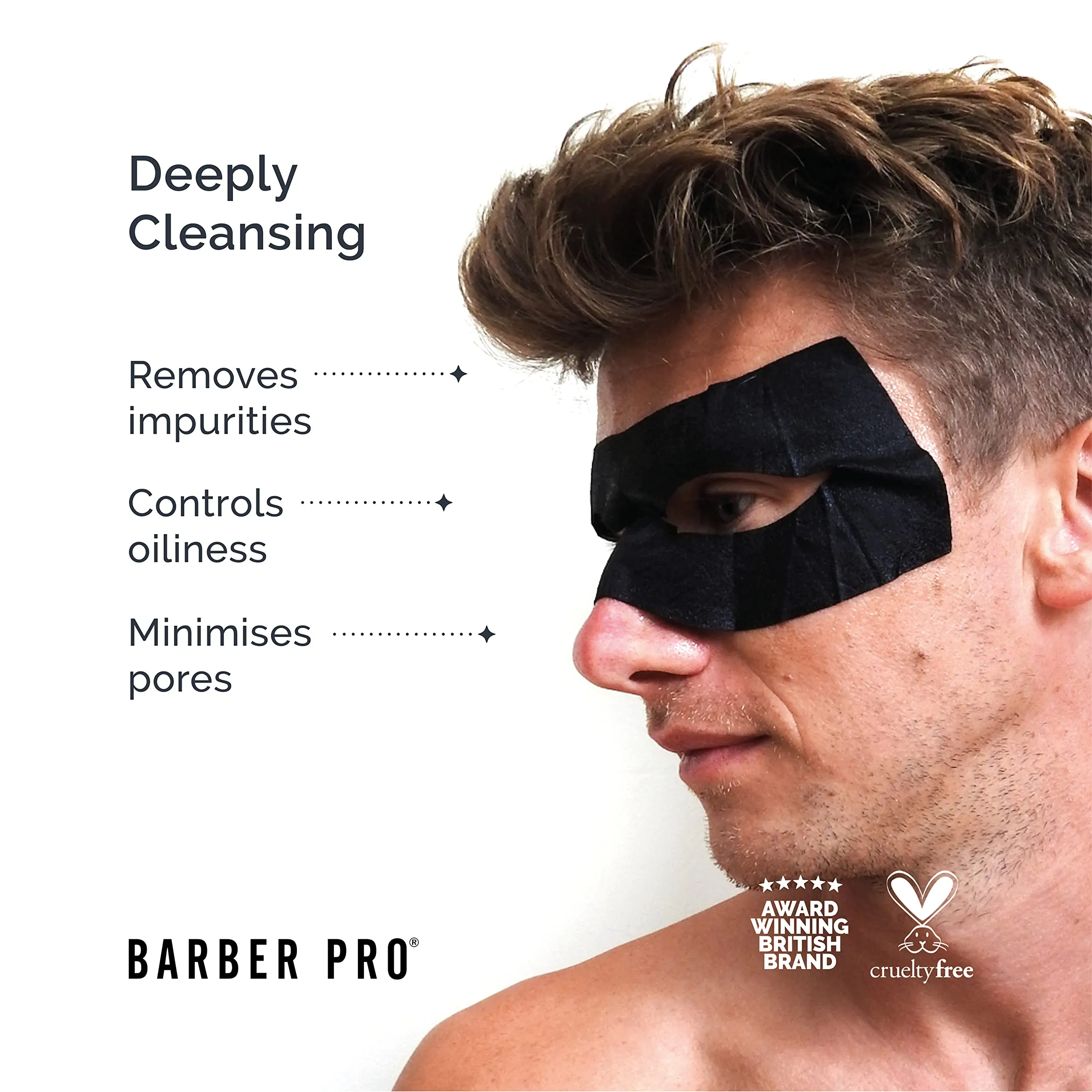 BARBER PRO Super Under Eye Mask with Charcoal & Hyaluronic Acid | 3 Applications | Hydrating, Relaxing, & Detoxifying | Under Eye Masks | Eye Masks for Puffy Eyes |