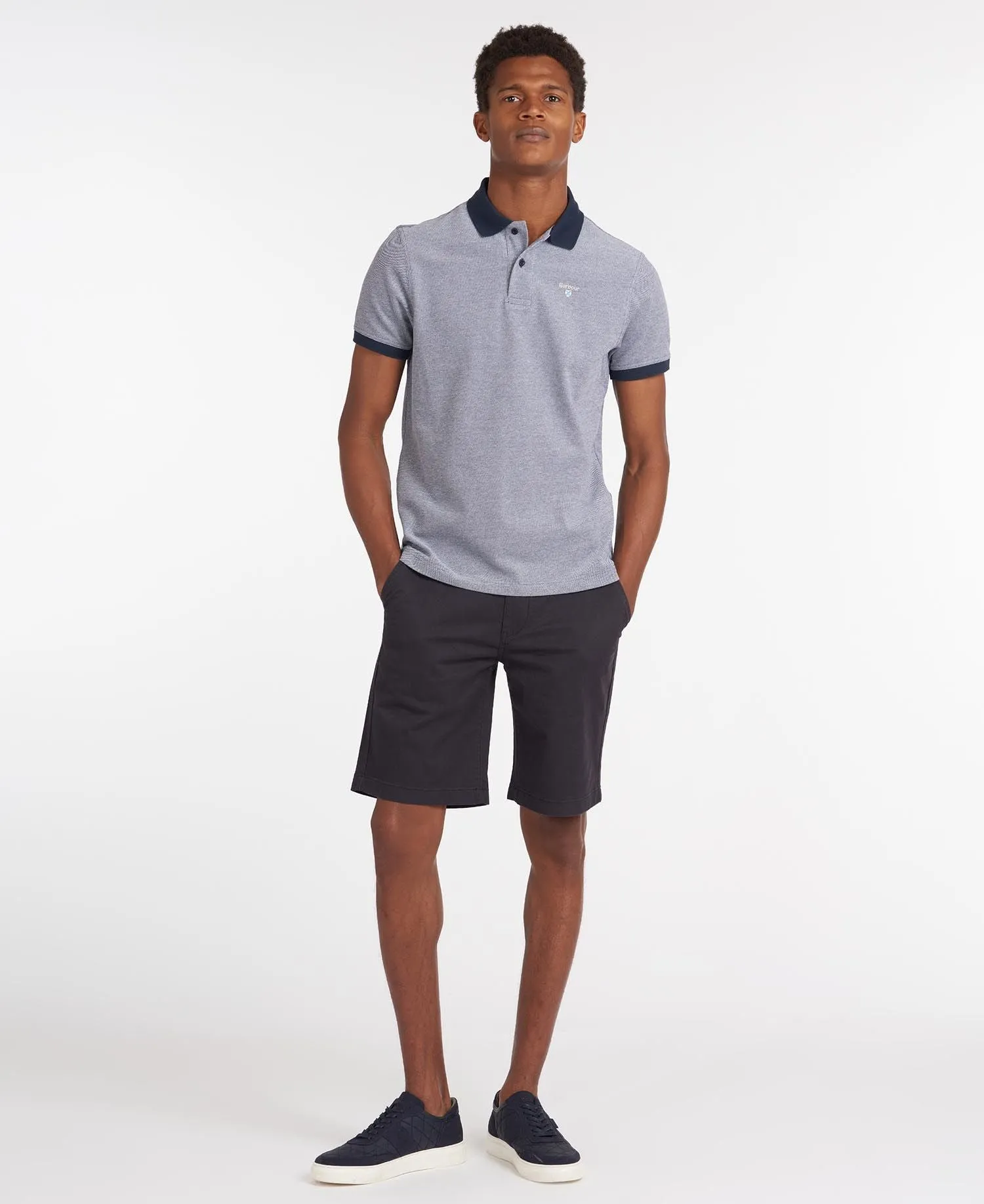 BARBOUR Sports Polo Mix Shirt - Men's - Midnight