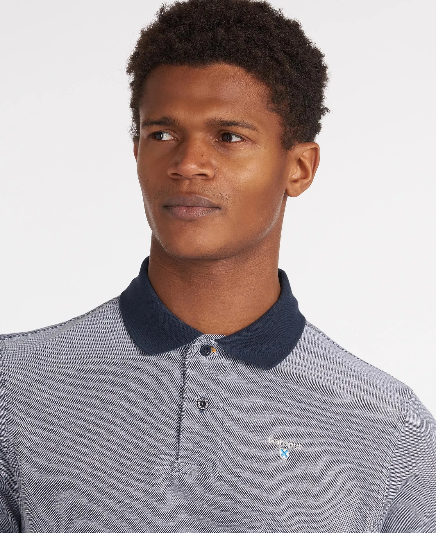 BARBOUR Sports Polo Mix Shirt - Men's - Midnight