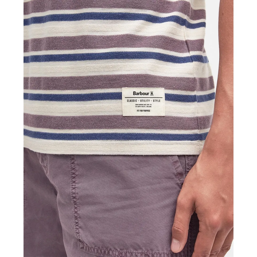 Barbour Whitwell Striped Tailored Fit T-Shirt MTS1270PU79 Purple Slate
