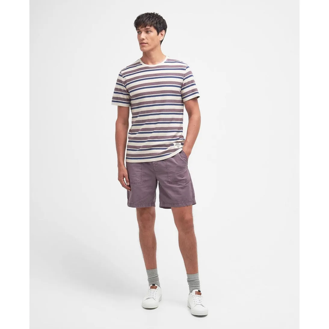 Barbour Whitwell Striped Tailored Fit T-Shirt MTS1270PU79 Purple Slate