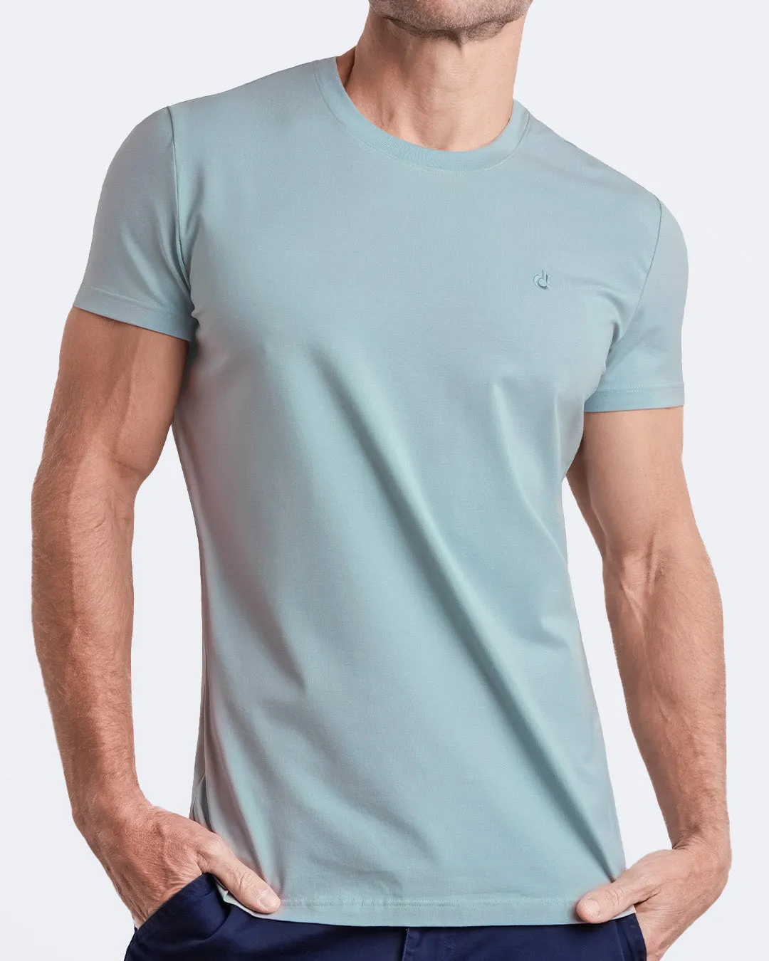 BARELY TEAL - Modal Cotton T-Shirt