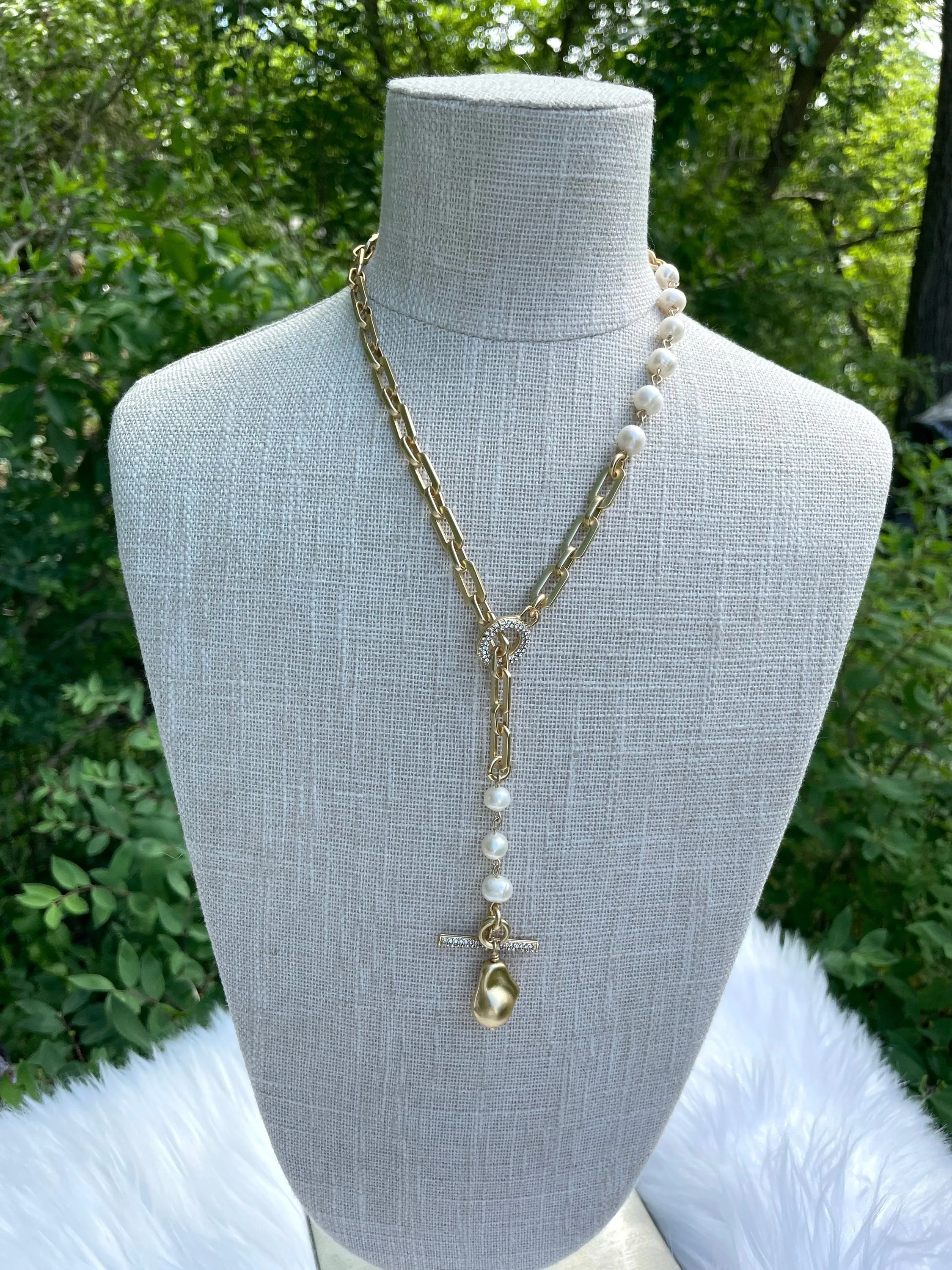 Baroque Pearl Replica Pendant, Zinc Alloy Pearl Replica, Baroque Shape Pearl Pendant, Large Baroque Hand Wire wrapped, 3 colors, Fast Ship