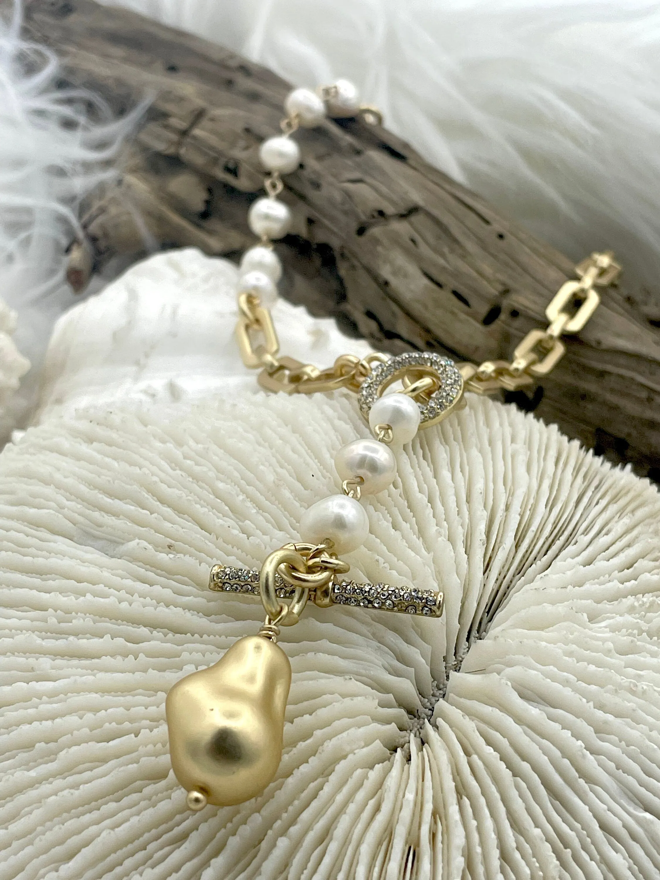 Baroque Pearl Replica Pendant, Zinc Alloy Pearl Replica, Baroque Shape Pearl Pendant, Large Baroque Hand Wire wrapped, 3 colors, Fast Ship