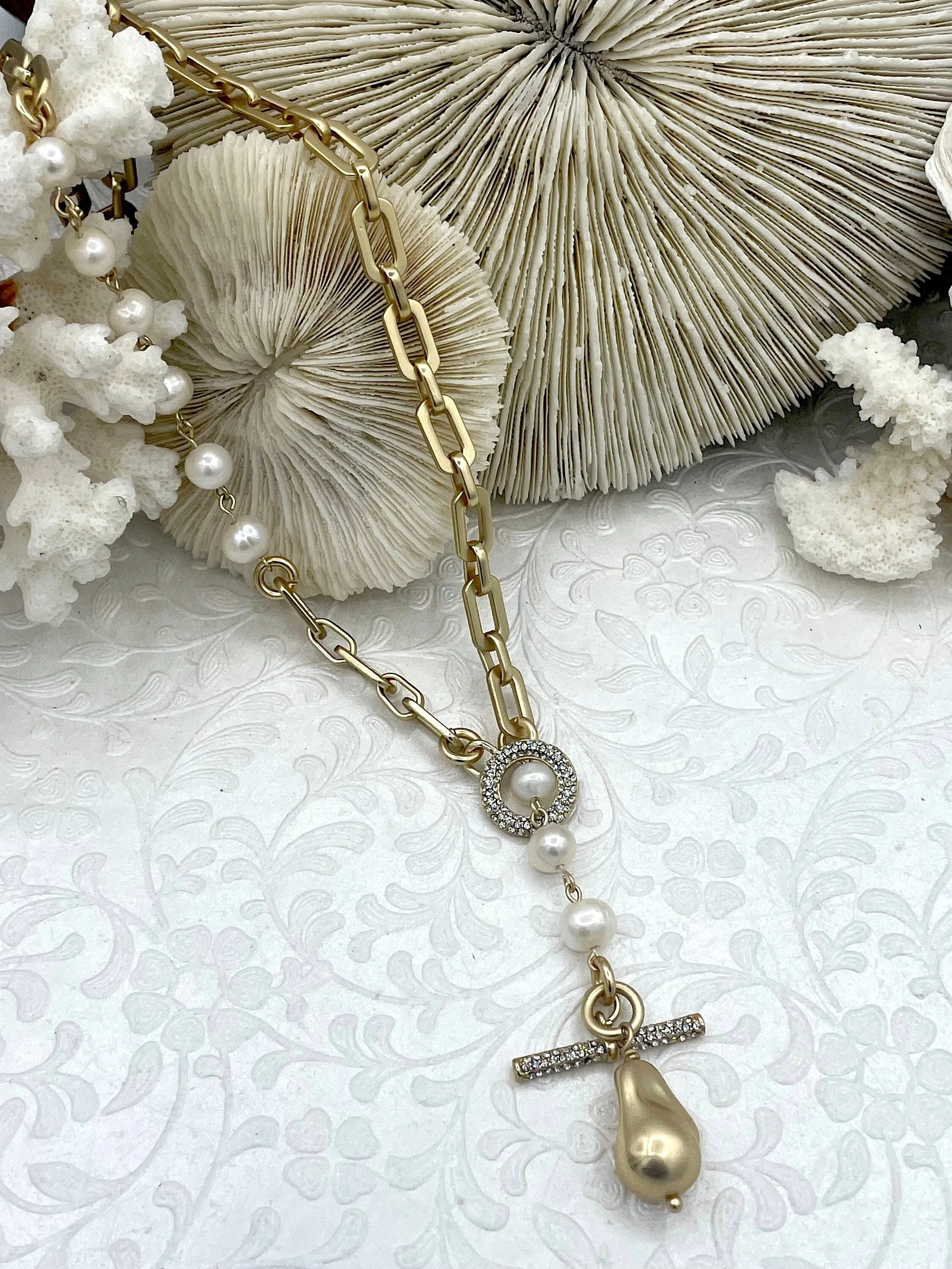 Baroque Pearl Replica Pendant, Zinc Alloy Pearl Replica, Baroque Shape Pearl Pendant, Large Baroque Hand Wire wrapped, 3 colors, Fast Ship