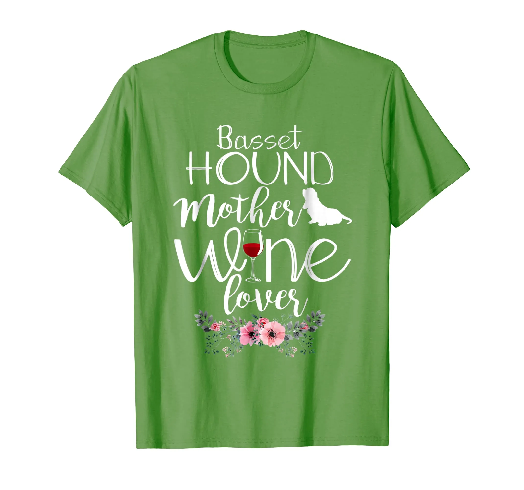 BASSET HOUND MOTHER WINE LOVER GIFT TSHIRT