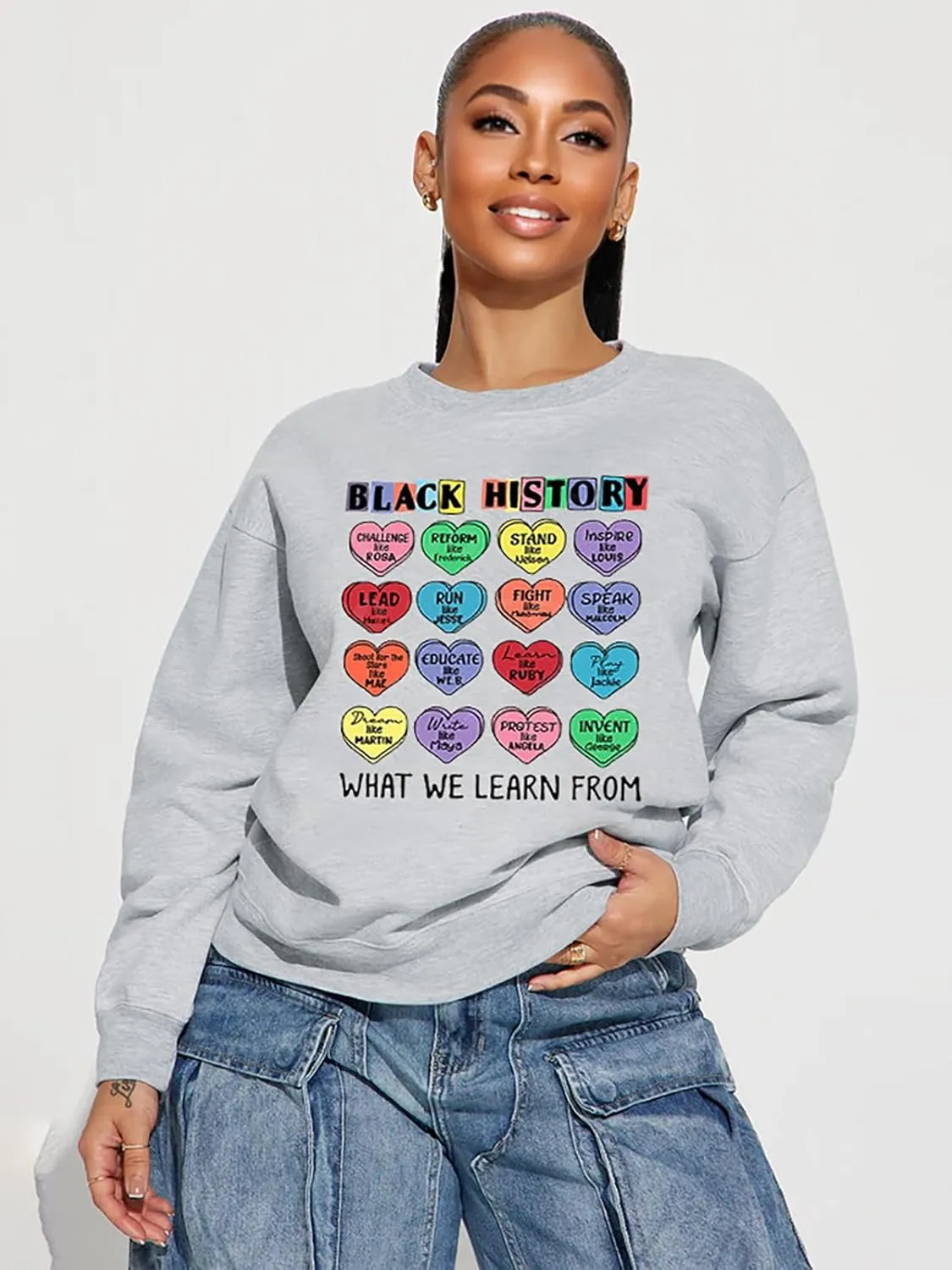 Black History Sweatshirts for Women Long Sleeve Black History Month Shirts African American Culture Proud Pullover Tops