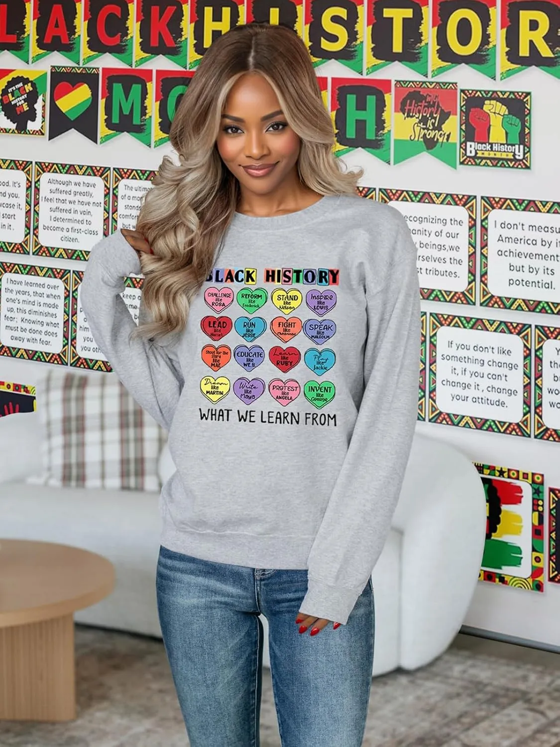Black History Sweatshirts for Women Long Sleeve Black History Month Shirts African American Culture Proud Pullover Tops