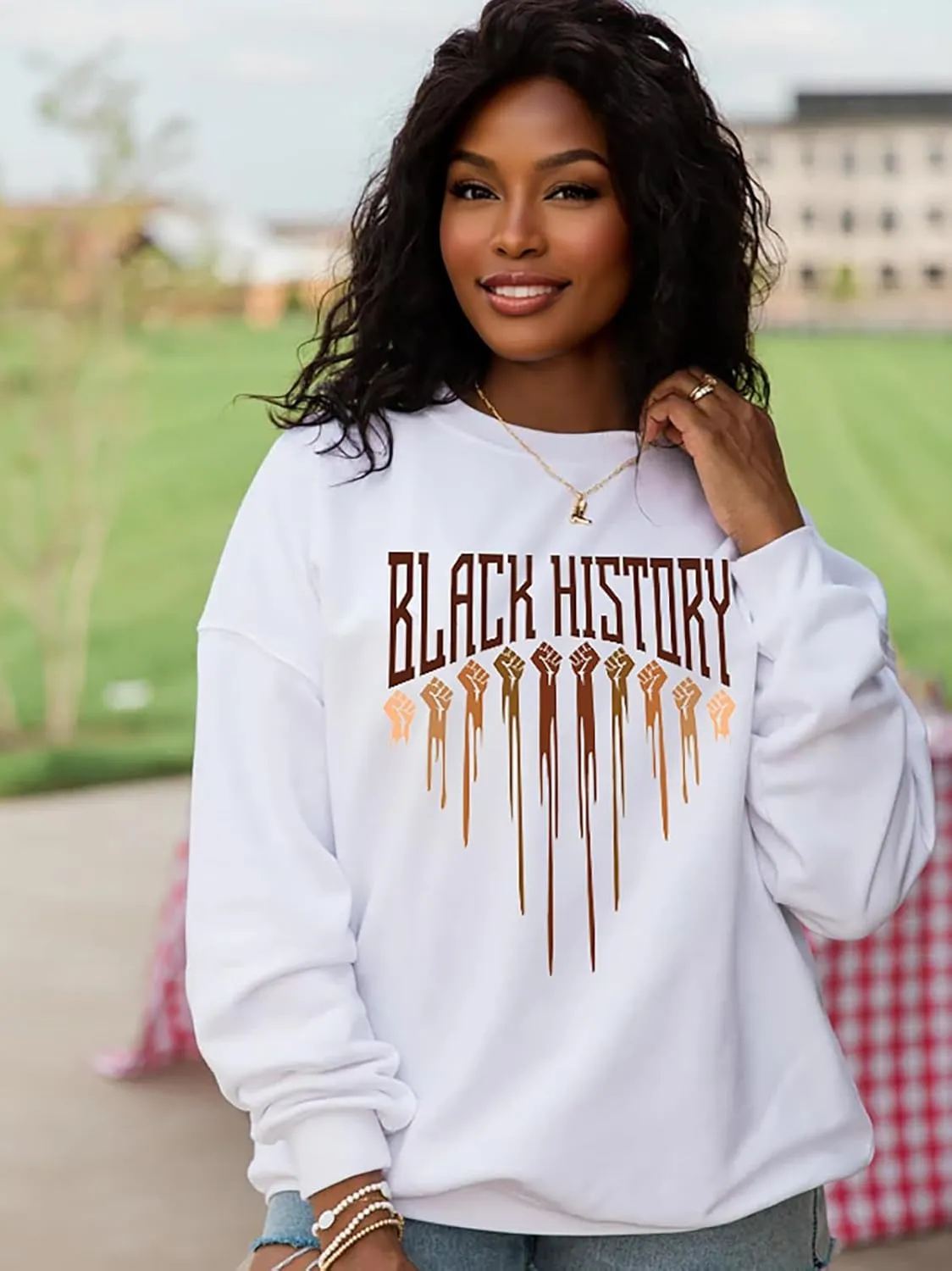 Black History Sweatshirts for Women Long Sleeve Black History Month Shirts African American Culture Proud Pullover Tops