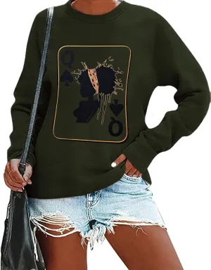 Black History Sweatshirts for Women Long Sleeve Black History Month Shirts African American Culture Proud Pullover Tops