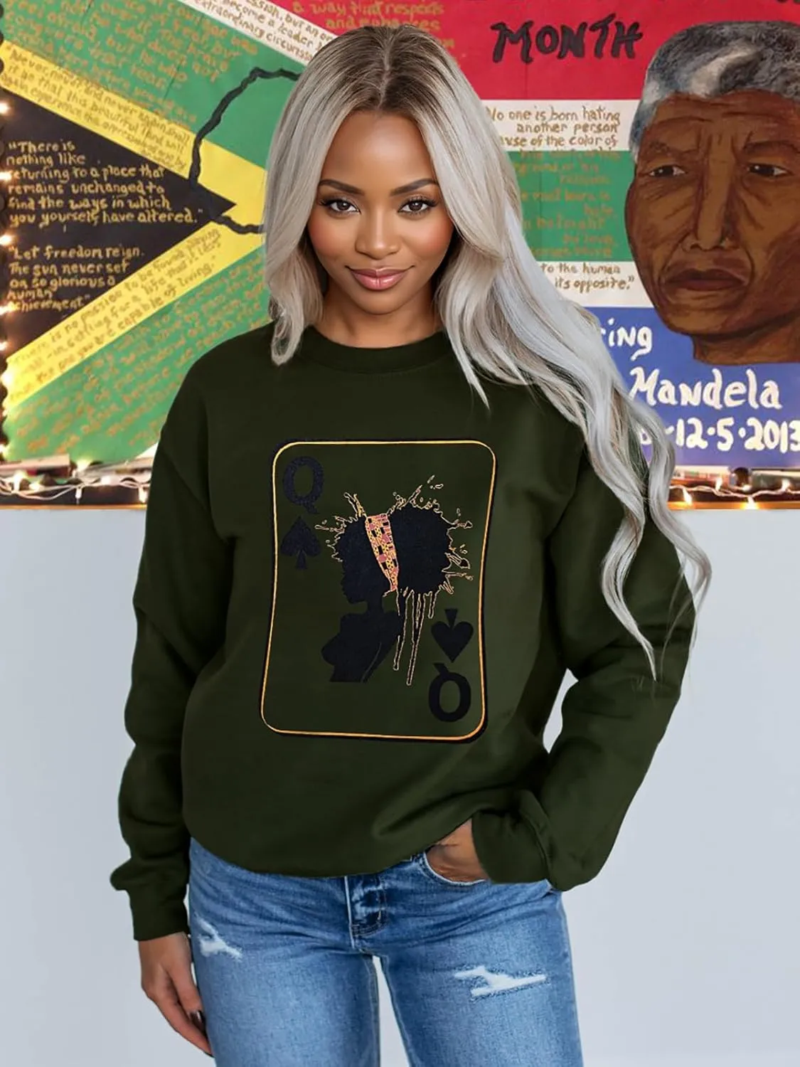 Black History Sweatshirts for Women Long Sleeve Black History Month Shirts African American Culture Proud Pullover Tops