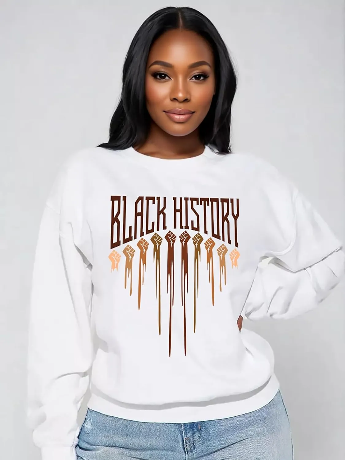 Black History Sweatshirts for Women Long Sleeve Black History Month Shirts African American Culture Proud Pullover Tops