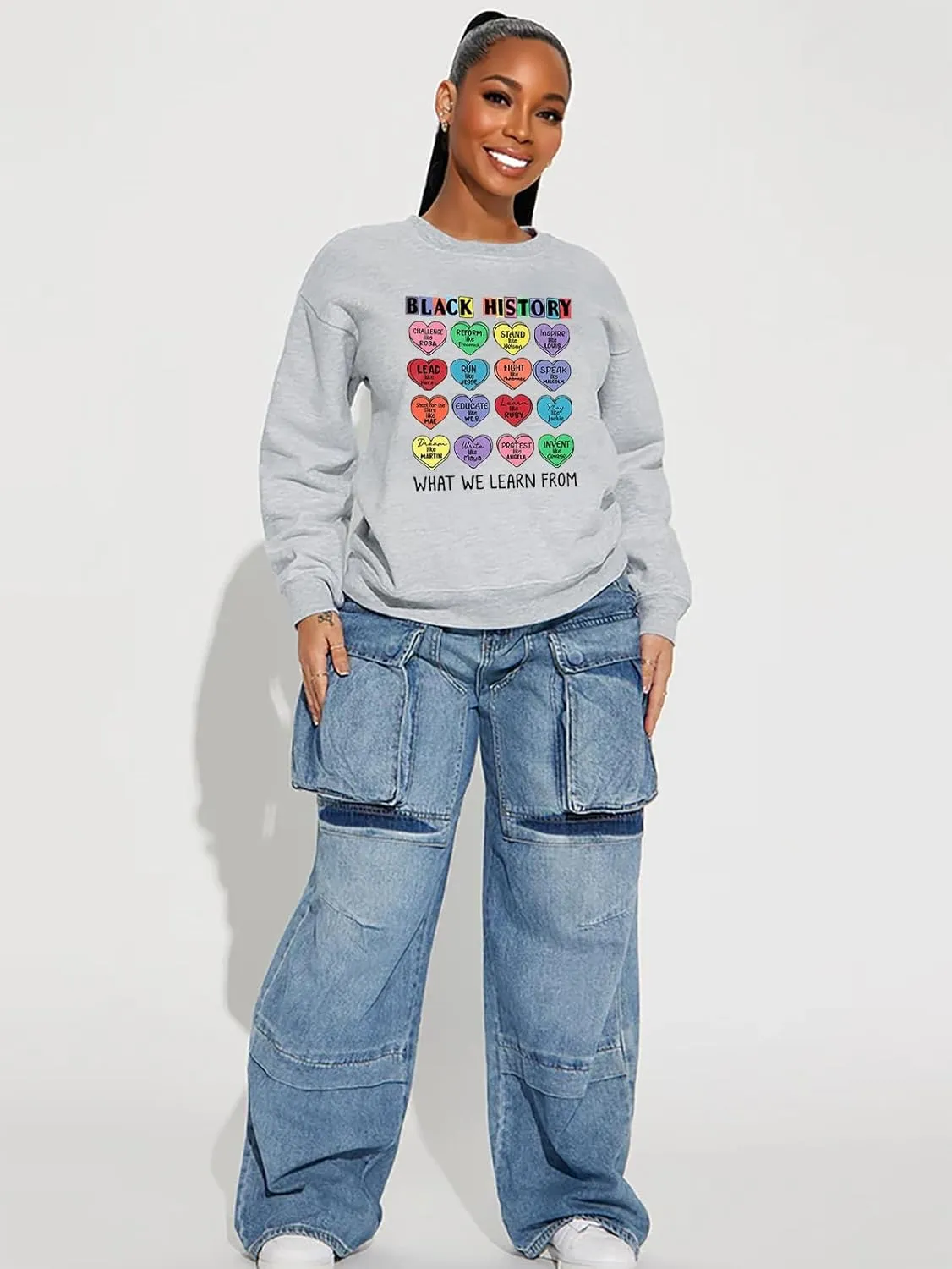 Black History Sweatshirts for Women Long Sleeve Black History Month Shirts African American Culture Proud Pullover Tops