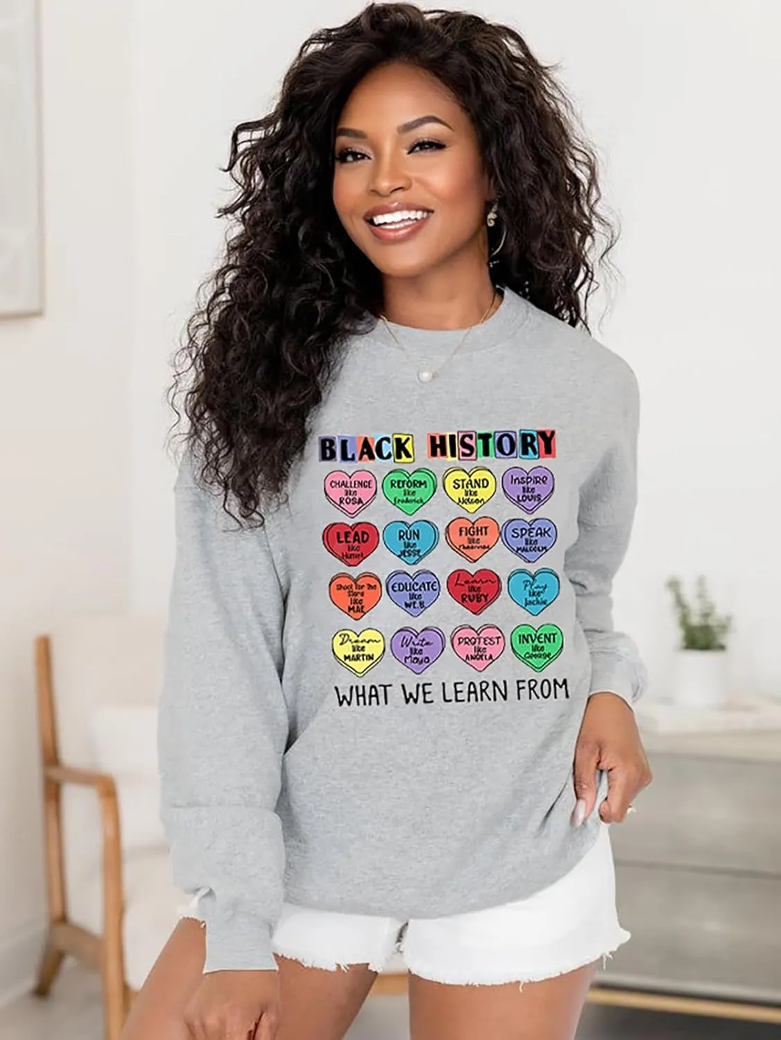 Black History Sweatshirts for Women Long Sleeve Black History Month Shirts African American Culture Proud Pullover Tops