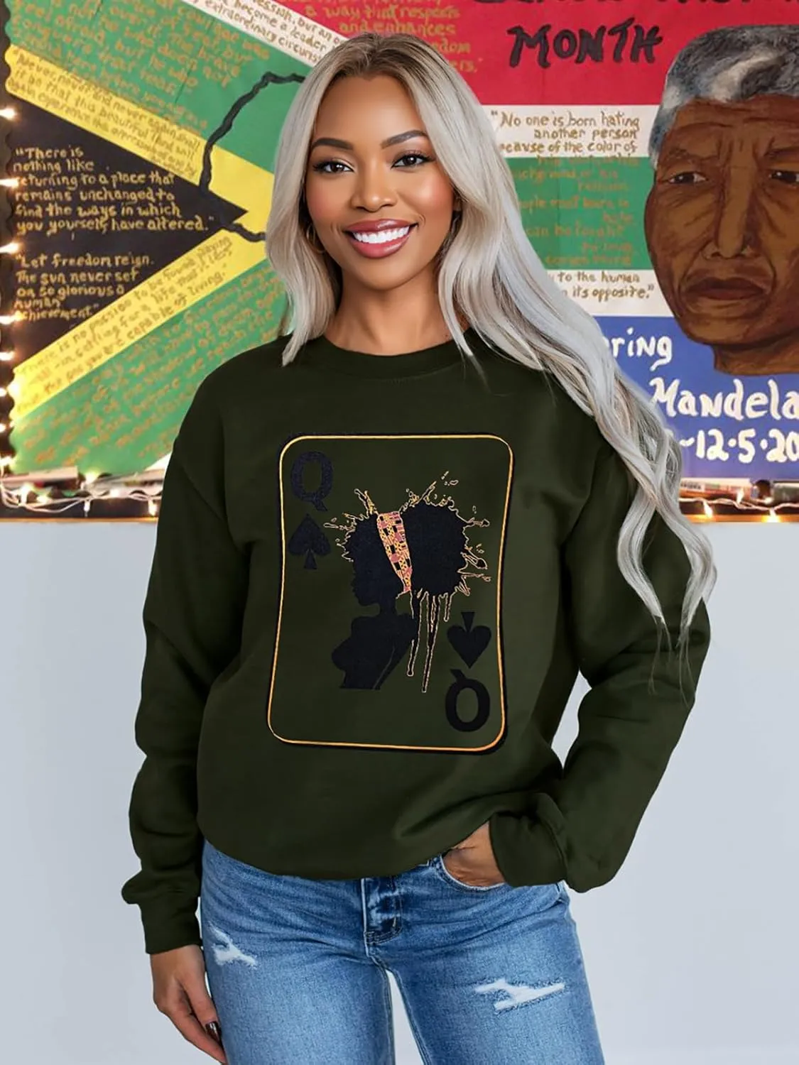 Black History Sweatshirts for Women Long Sleeve Black History Month Shirts African American Culture Proud Pullover Tops