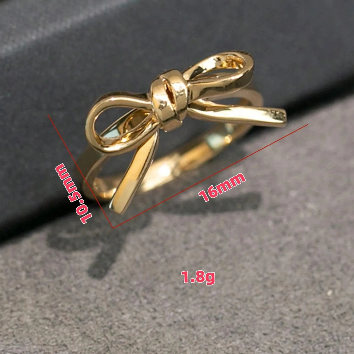 Bow Ring for Women Dainty Gold Bowknot Rings Pink Bow Ribbon Ring Promise Rings for Women
