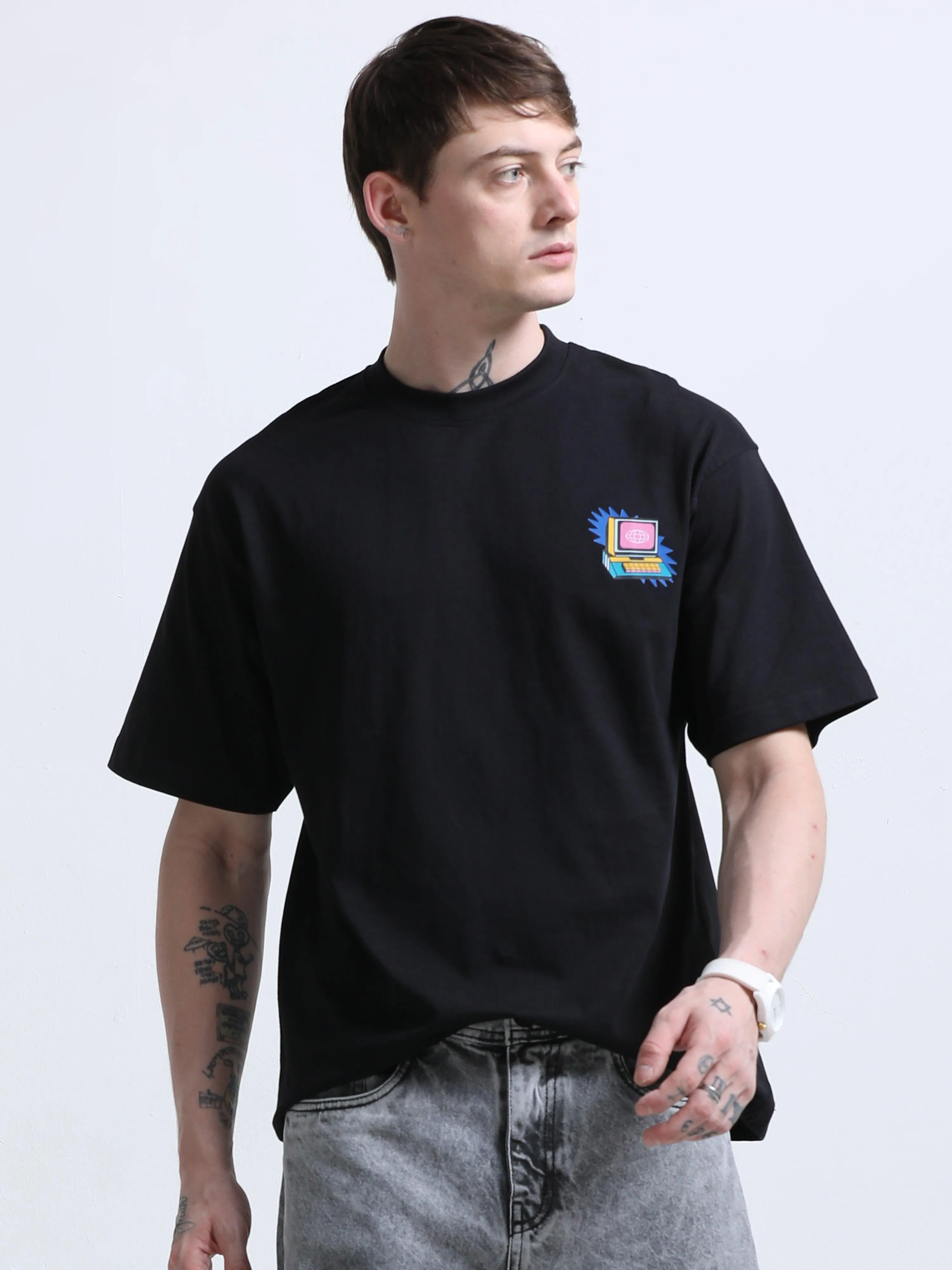 Brain Printed T-Shirt Black
