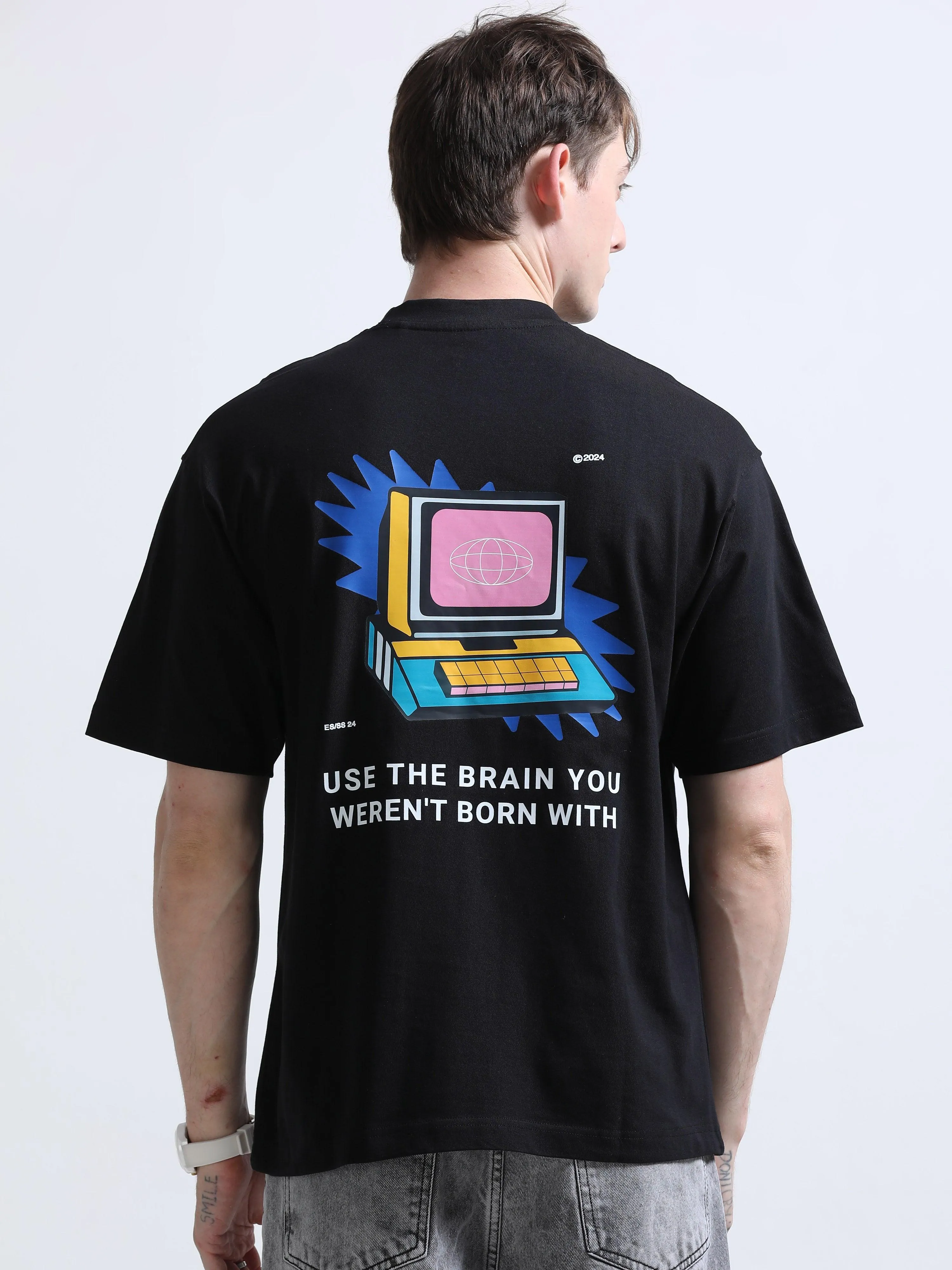 Brain Printed T-Shirt Black