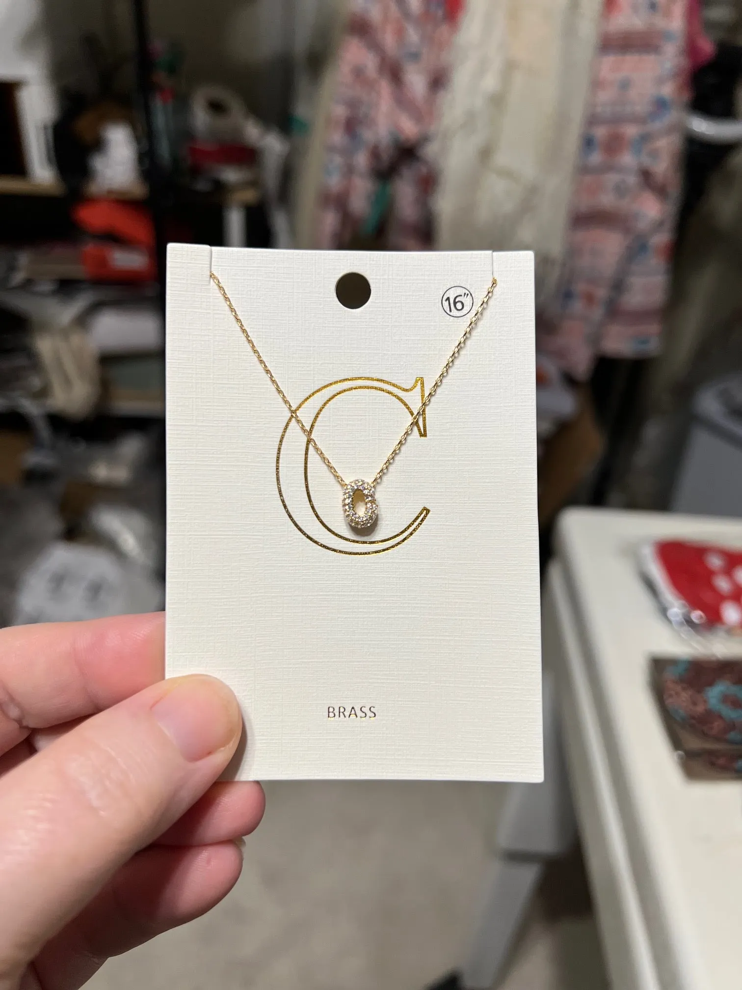 Brass Letter Necklace  - 16 inch