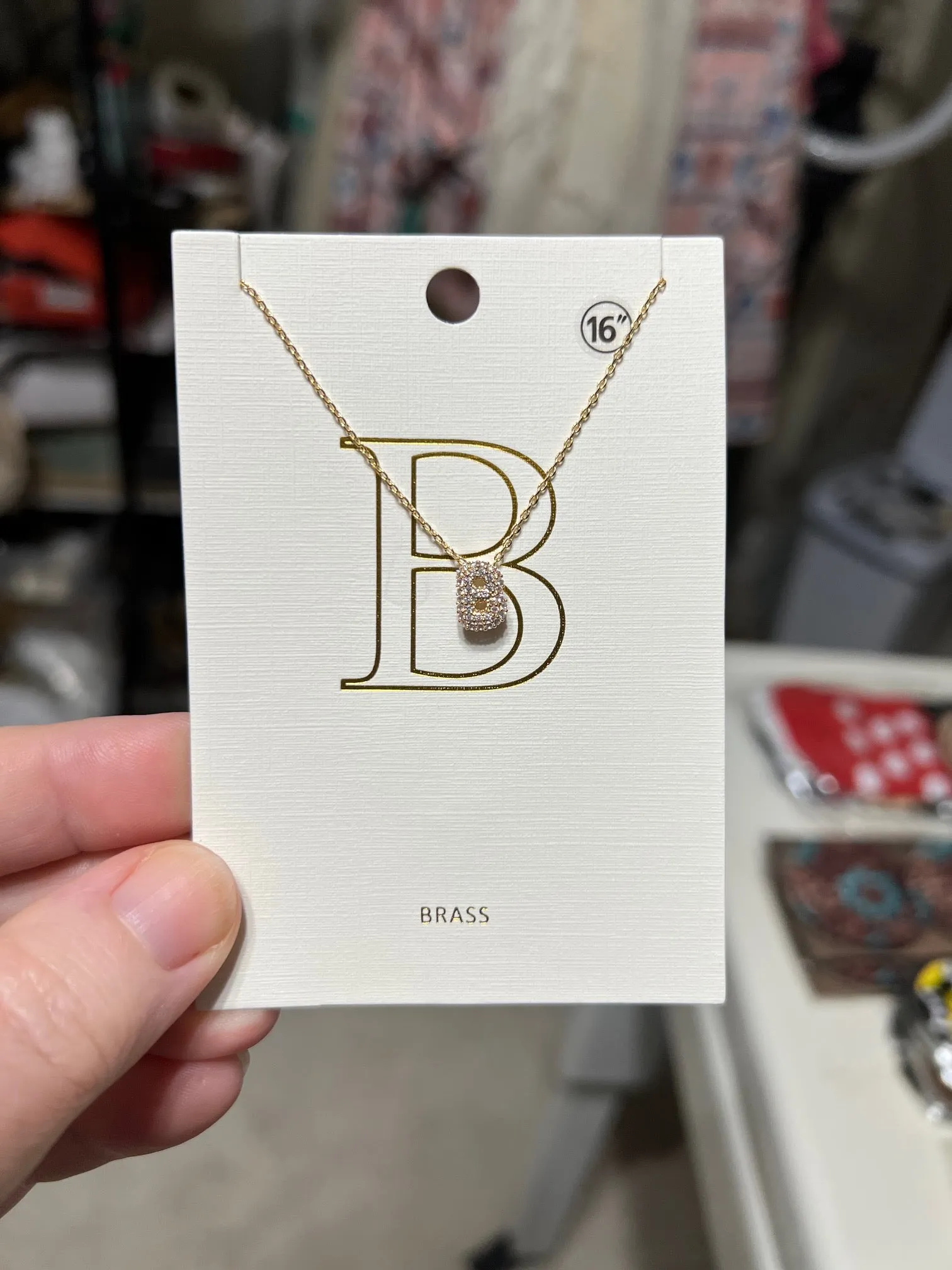 Brass Letter Necklace  - 16 inch