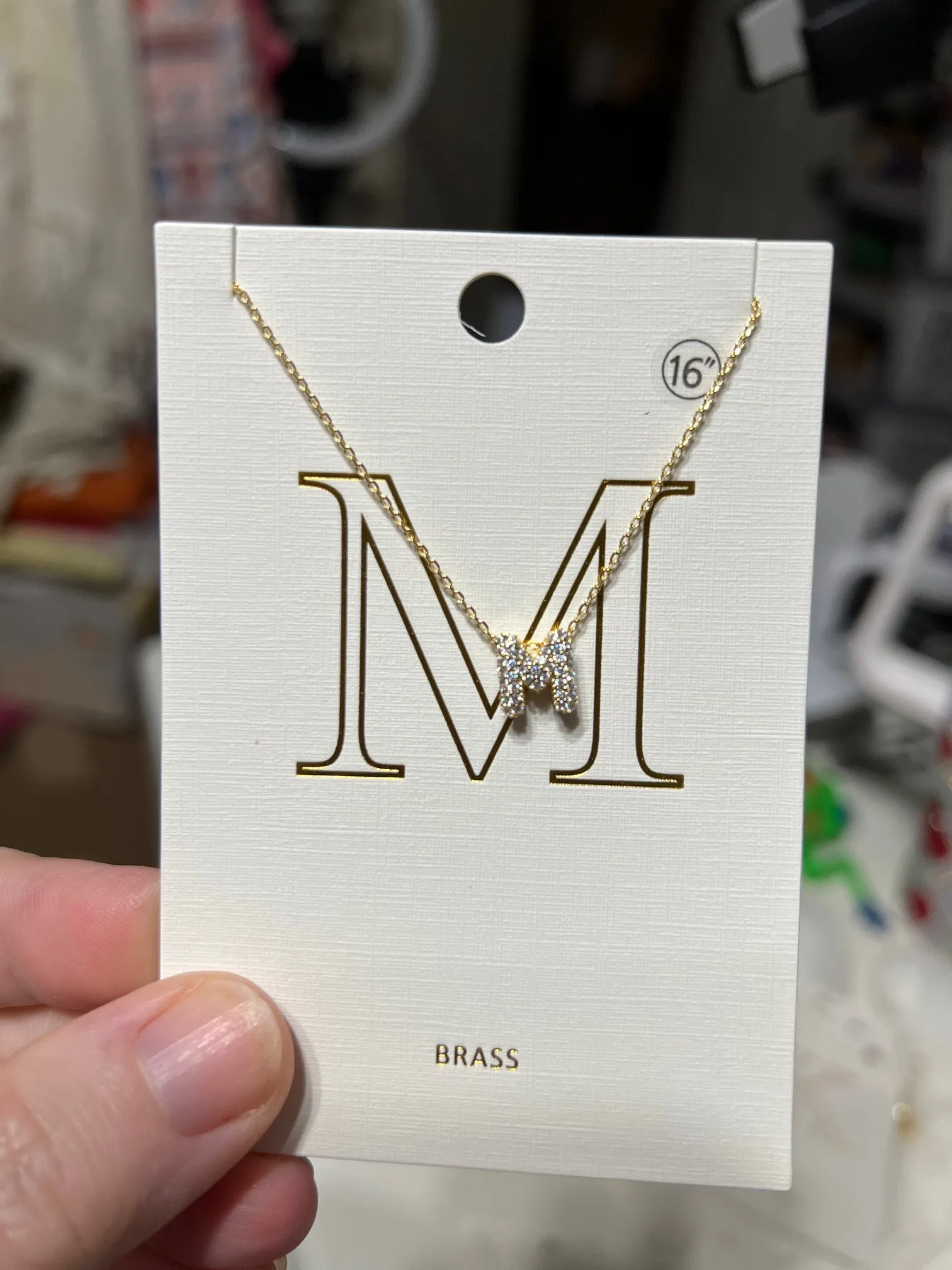 Brass Letter Necklace  - 16 inch