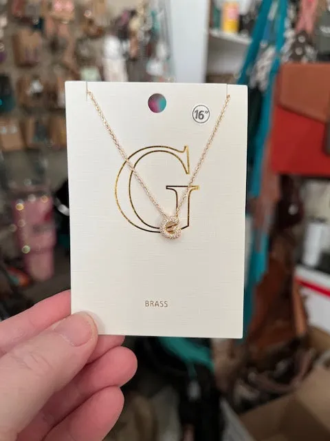 Brass Letter Necklace  - 16 inch