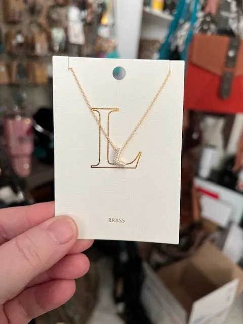 Brass Letter Necklace  - 16 inch