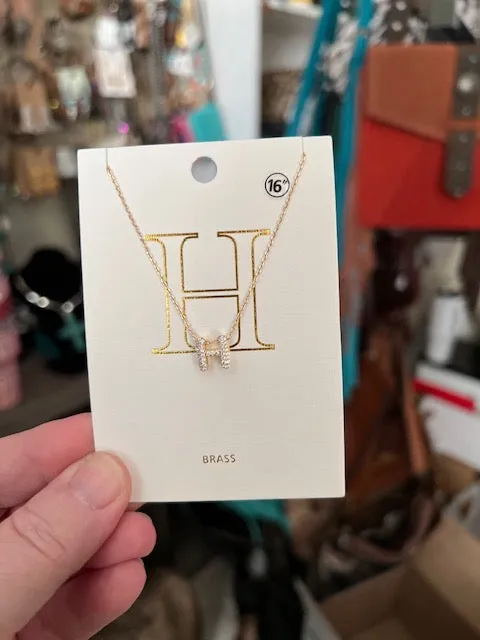 Brass Letter Necklace  - 16 inch