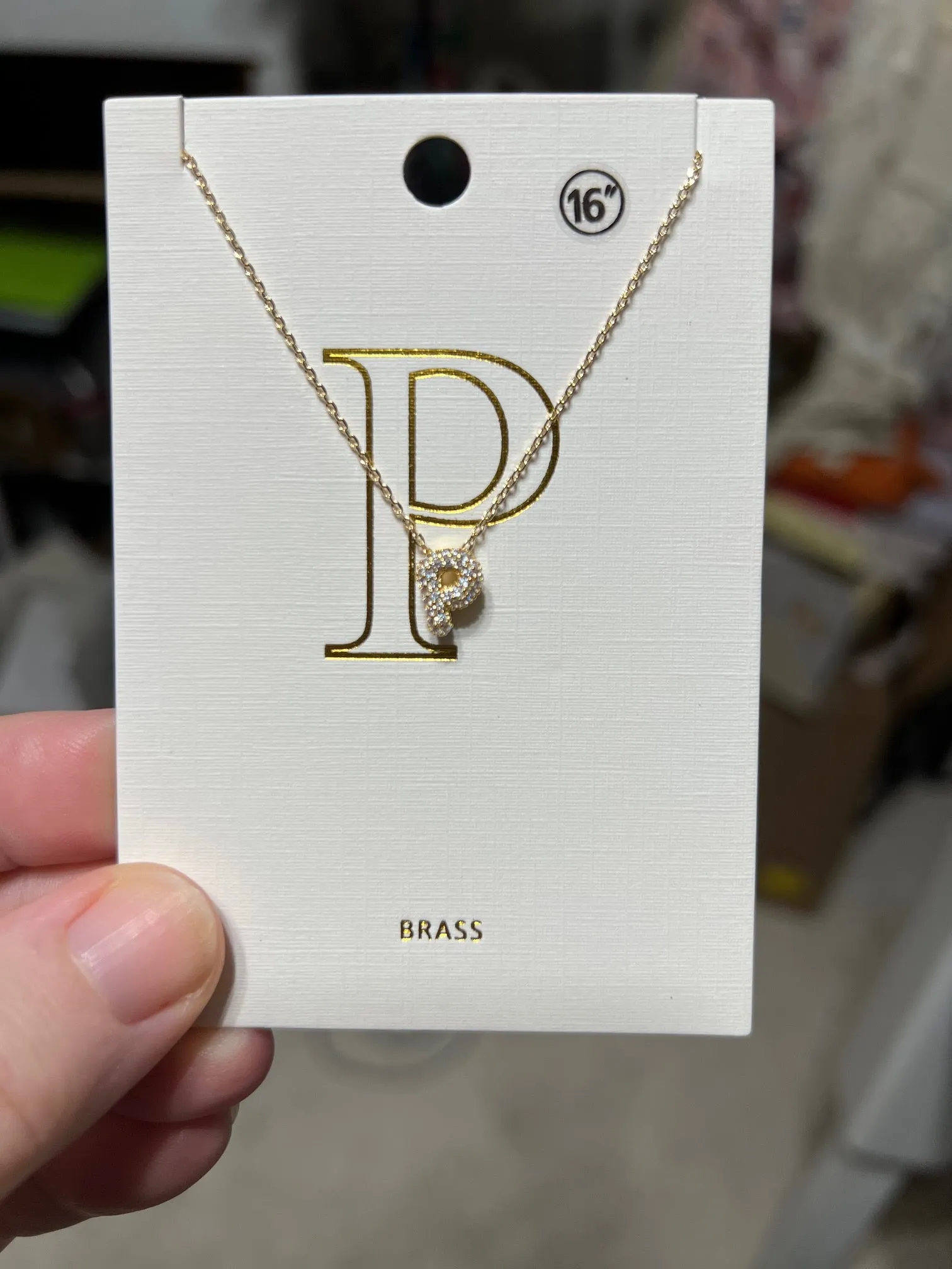 Brass Letter Necklace  - 16 inch
