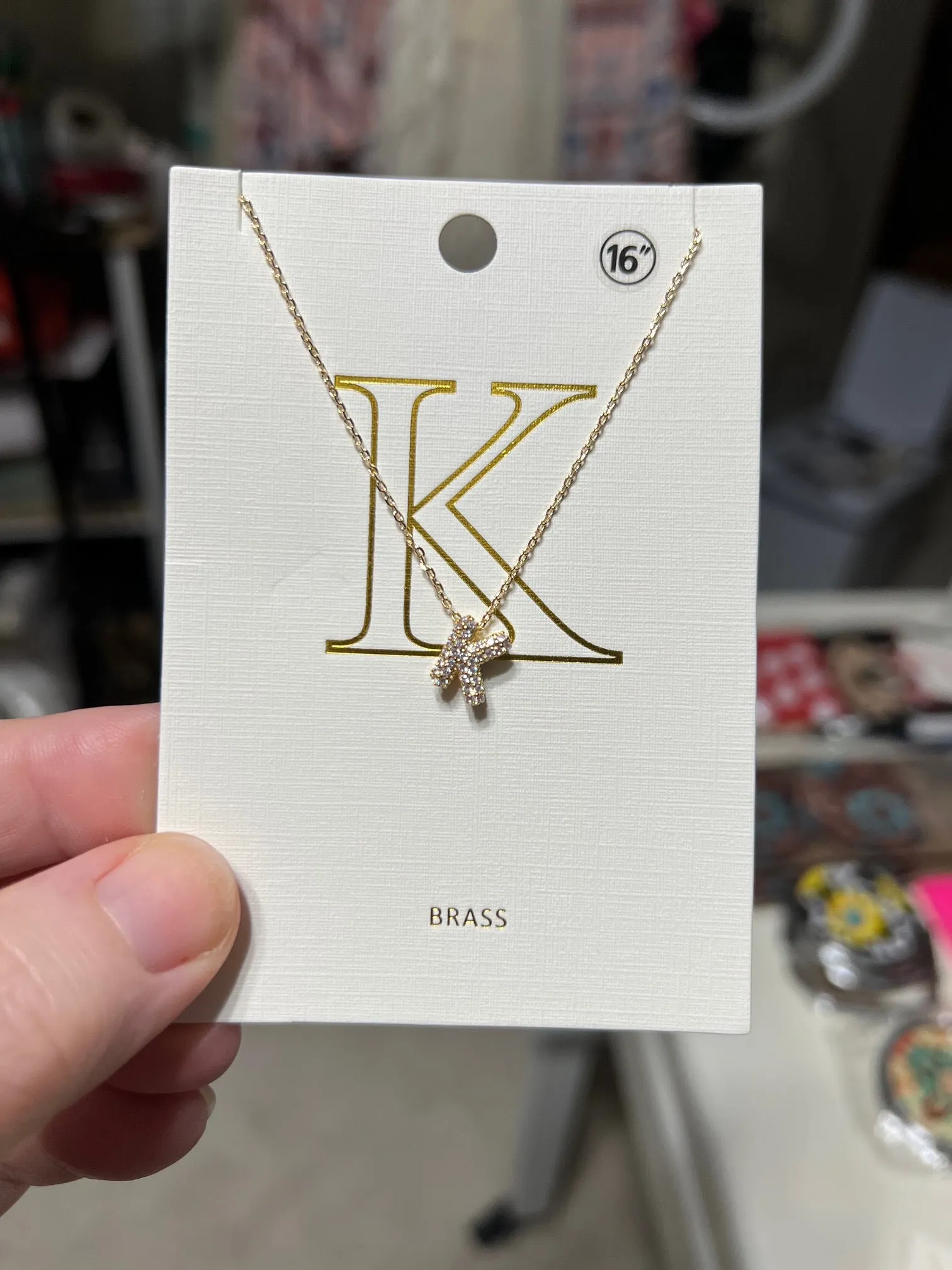 Brass Letter Necklace  - 16 inch