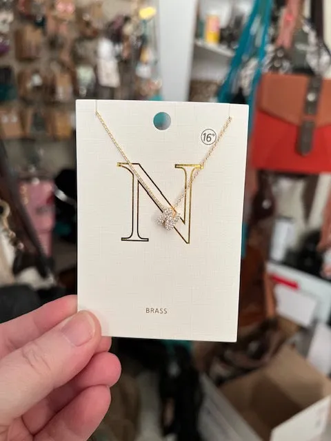 Brass Letter Necklace  - 16 inch
