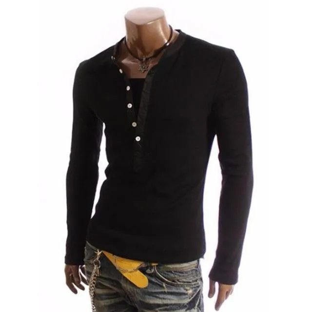 British Style Mens V-neck T-Shirt