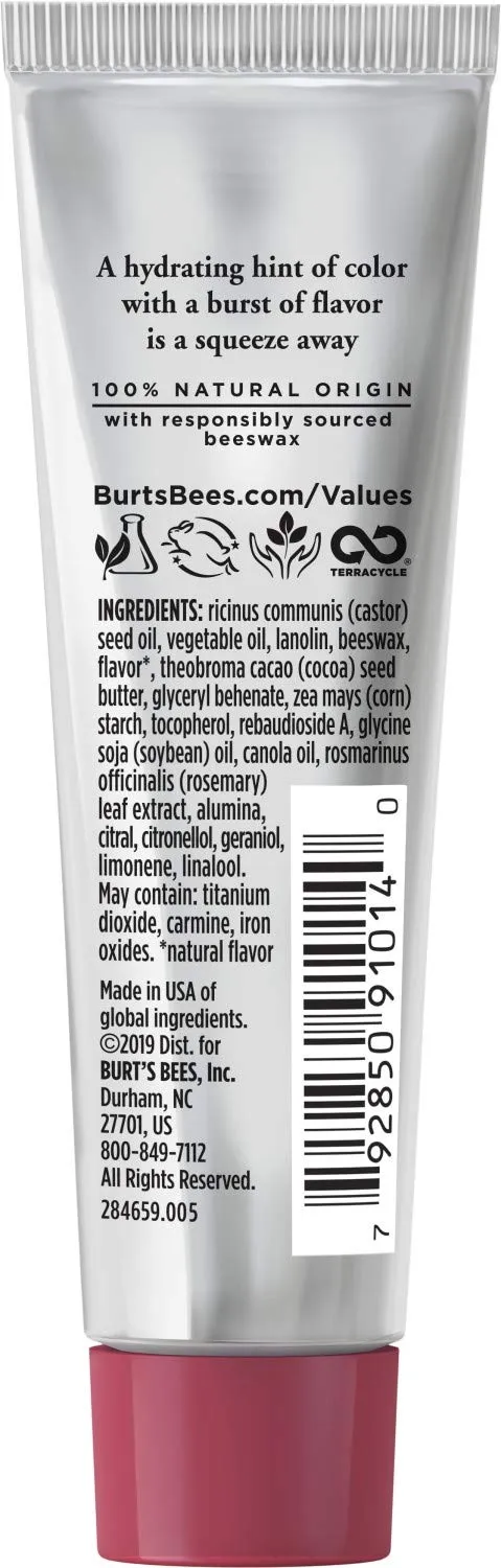 Burt's Bees 100% Natural Origin Squeezy Tinted Lip Balm, Berry Sorbet, 0.43 Ounce Squeeze Tube (Pack of 3)