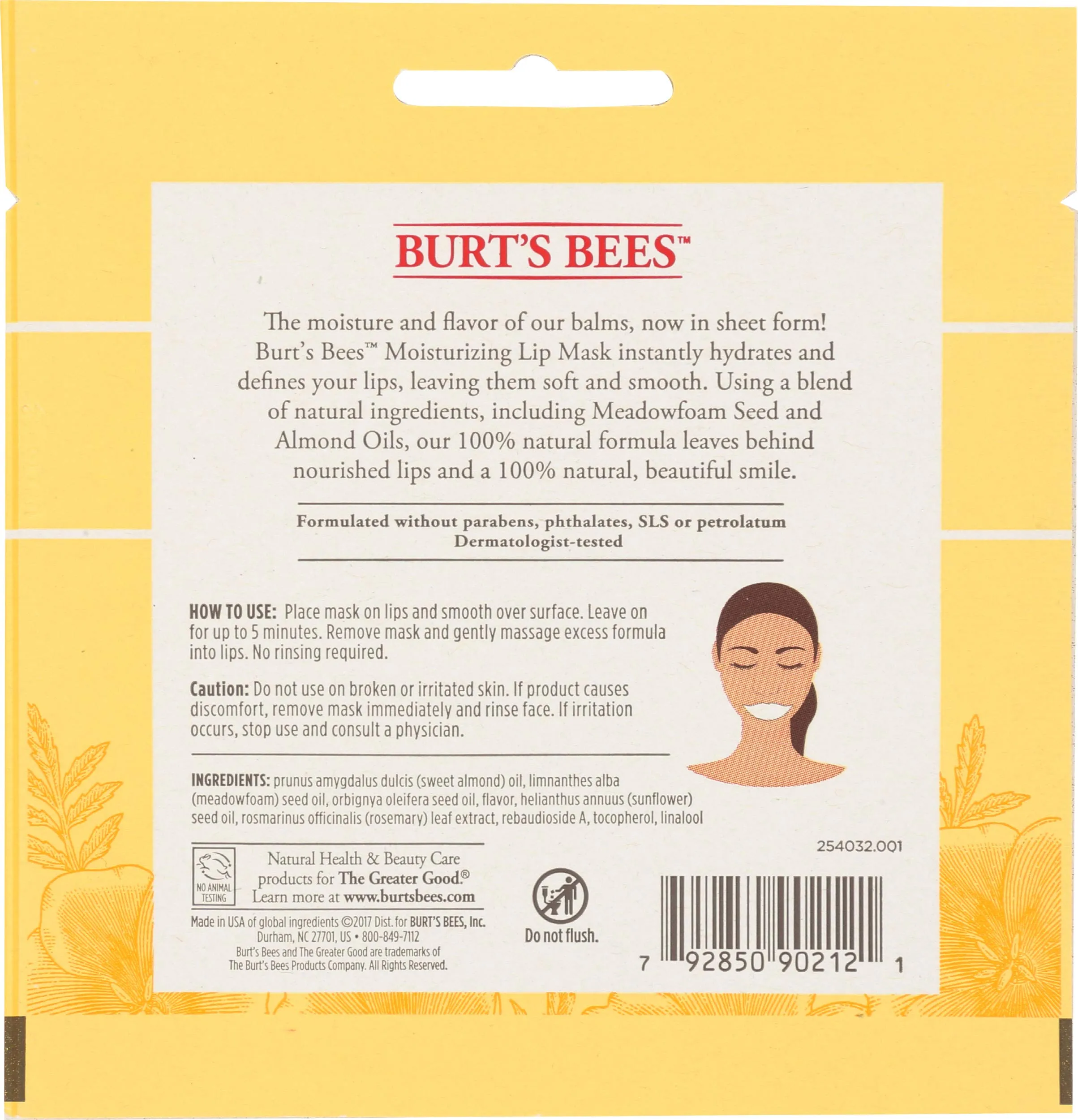 Burt's Bees Moisturizing Lip Mask for Women, 0.02 Ounce