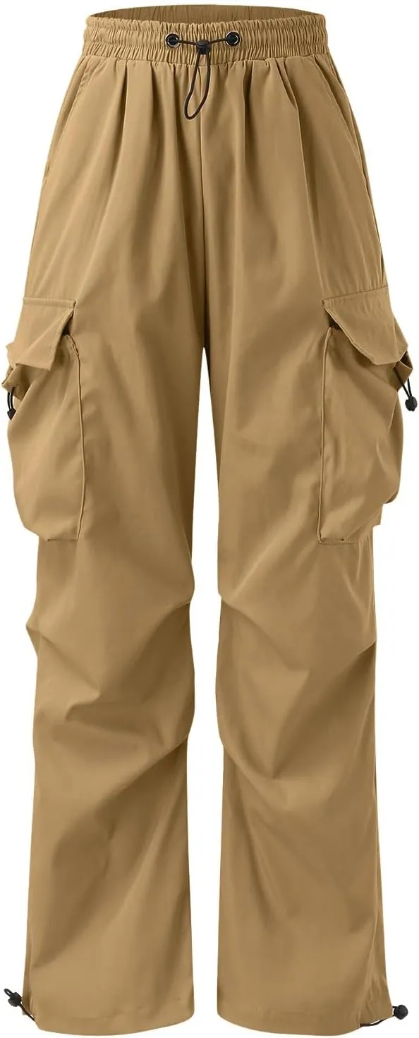 Cargo Pant for Men Lightweight Casual Joggers Drawstring Elastic Waist Work Pants Multi Pockets