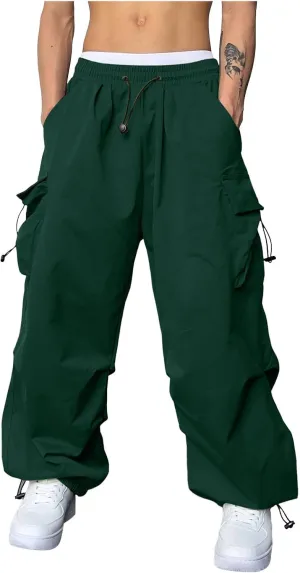 Cargo Pant for Men Lightweight Casual Joggers Drawstring Elastic Waist Work Pants Multi Pockets