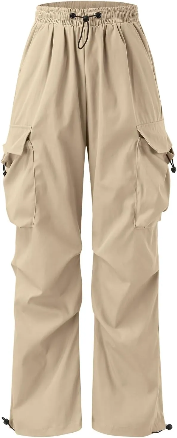 Cargo Pant for Men Lightweight Casual Joggers Drawstring Elastic Waist Work Pants Multi Pockets