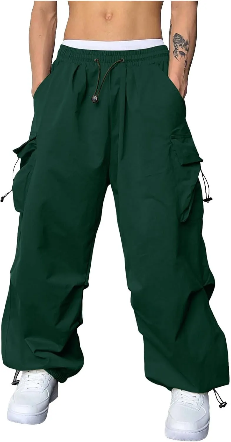 Cargo Pant for Men Lightweight Casual Joggers Drawstring Elastic Waist Work Pants Multi Pockets