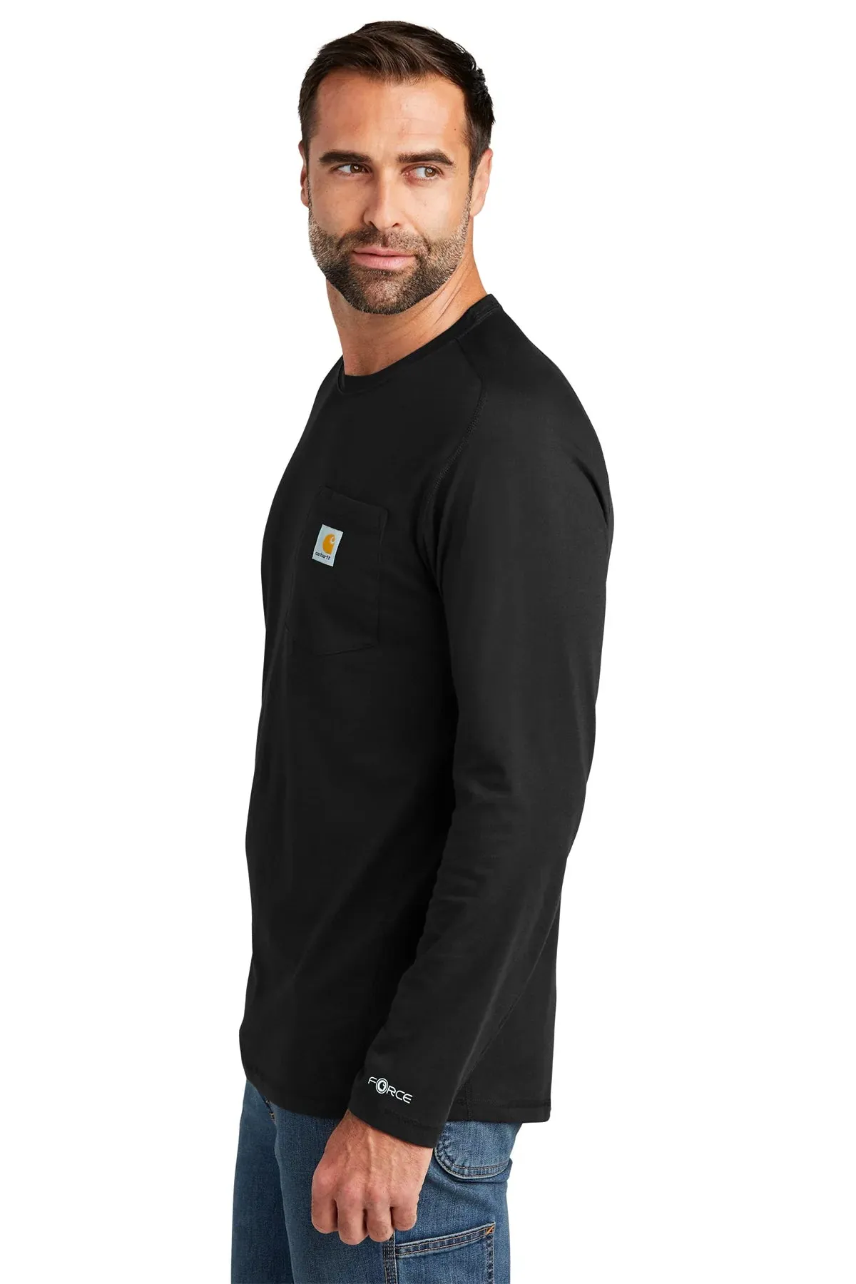 Carhartt Long Sleeve Custom Pockets T-Shirts, Black