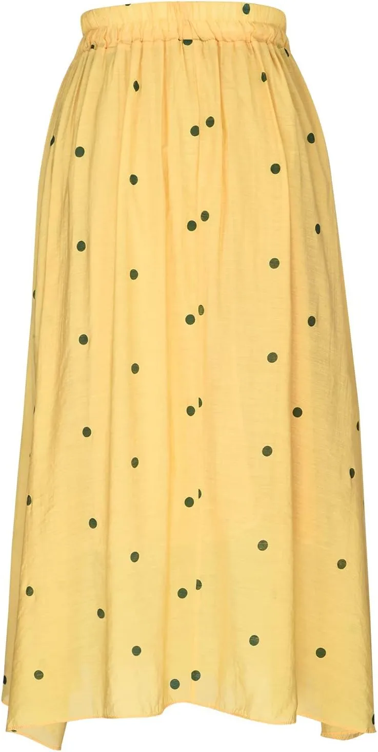 Casual Cotton Linen Skirts for Women Elastic High Waisted A Line Stretch Skirt Plus Size Summer Beach Vacation Dress