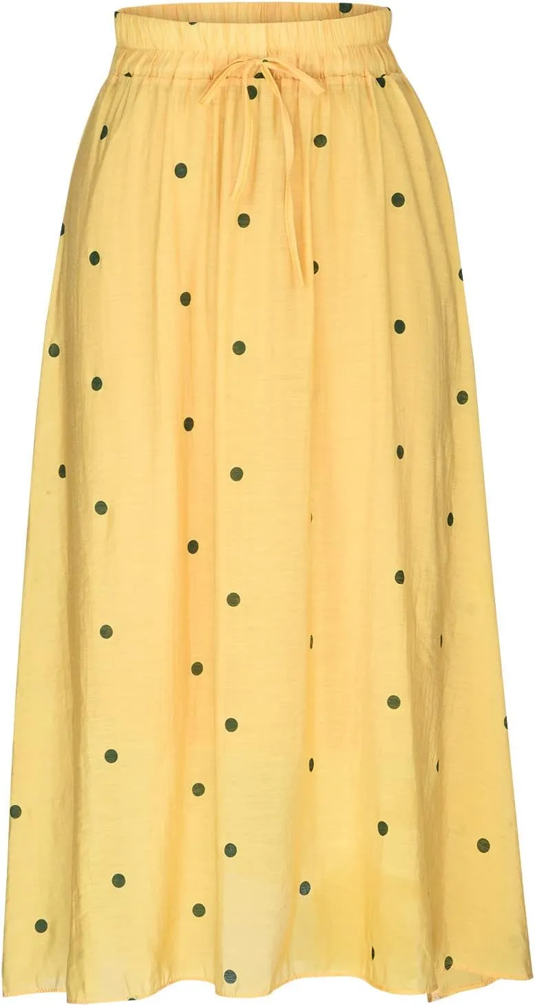 Casual Cotton Linen Skirts for Women Elastic High Waisted A Line Stretch Skirt Plus Size Summer Beach Vacation Dress