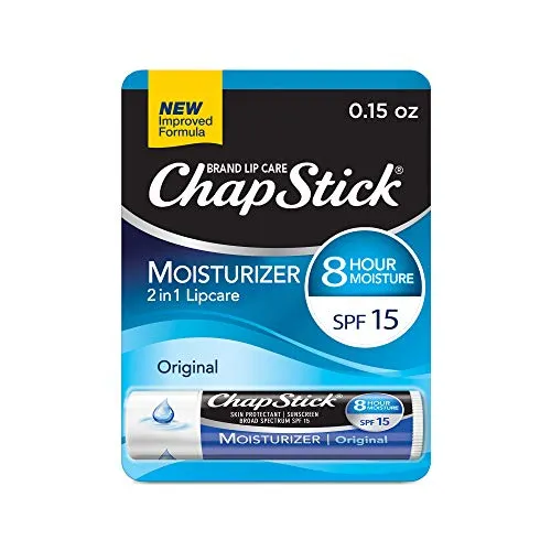 ChapStick Moisturizer Original Lip Balm Tube, SPF 15 and Skin Protectant - 0.15 Oz