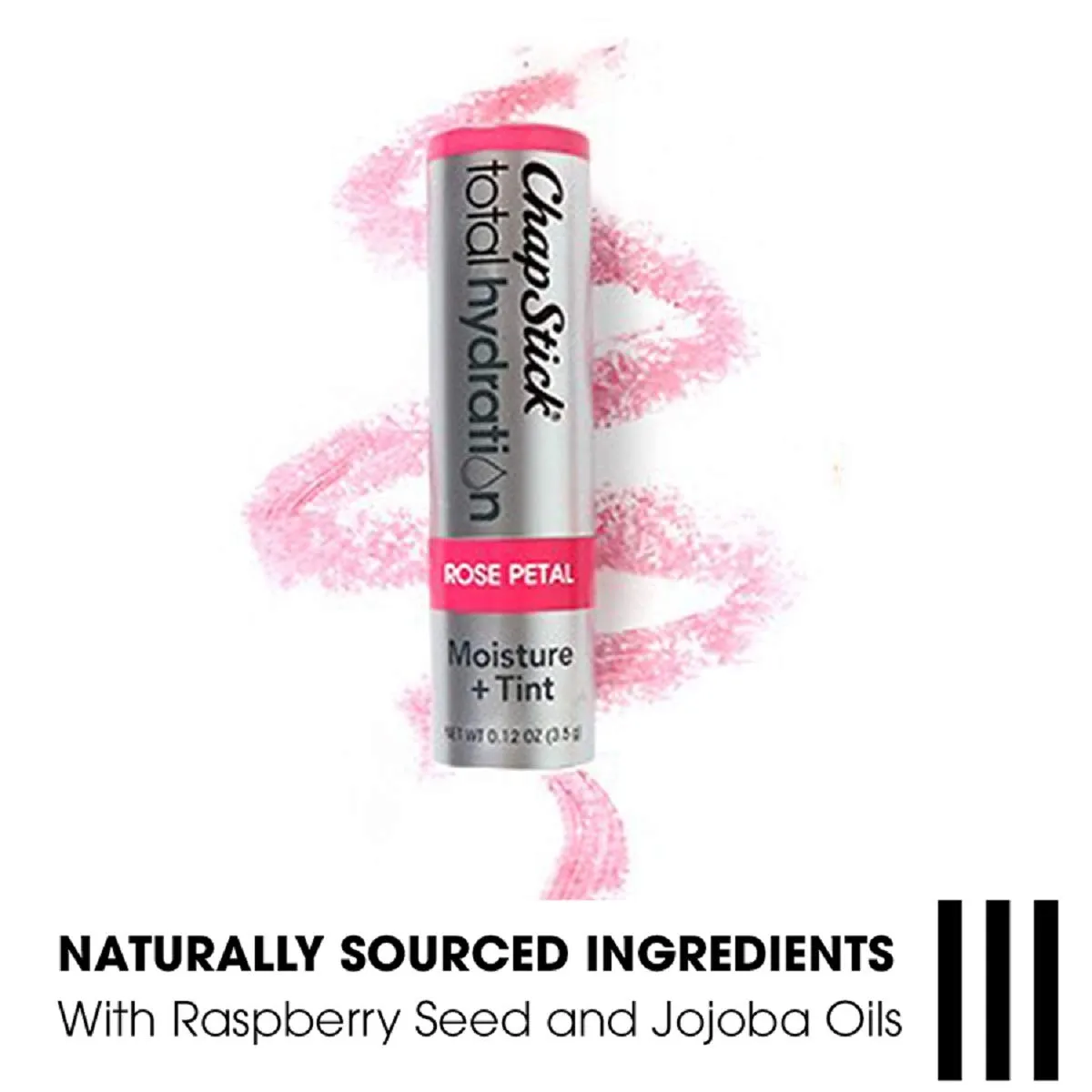 ChapStick Total Hydration Moisture   Tint Rose Petal Tinted Lip Balm Tube, Tinted Moisturizer - 0.12 Oz