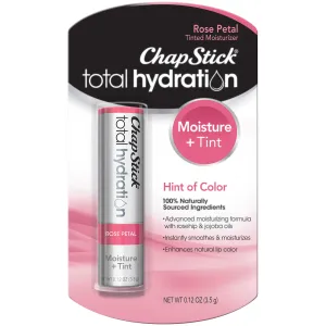ChapStick Total Hydration Moisture   Tint Rose Petal Tinted Lip Balm Tube, Tinted Moisturizer - 0.12 Oz