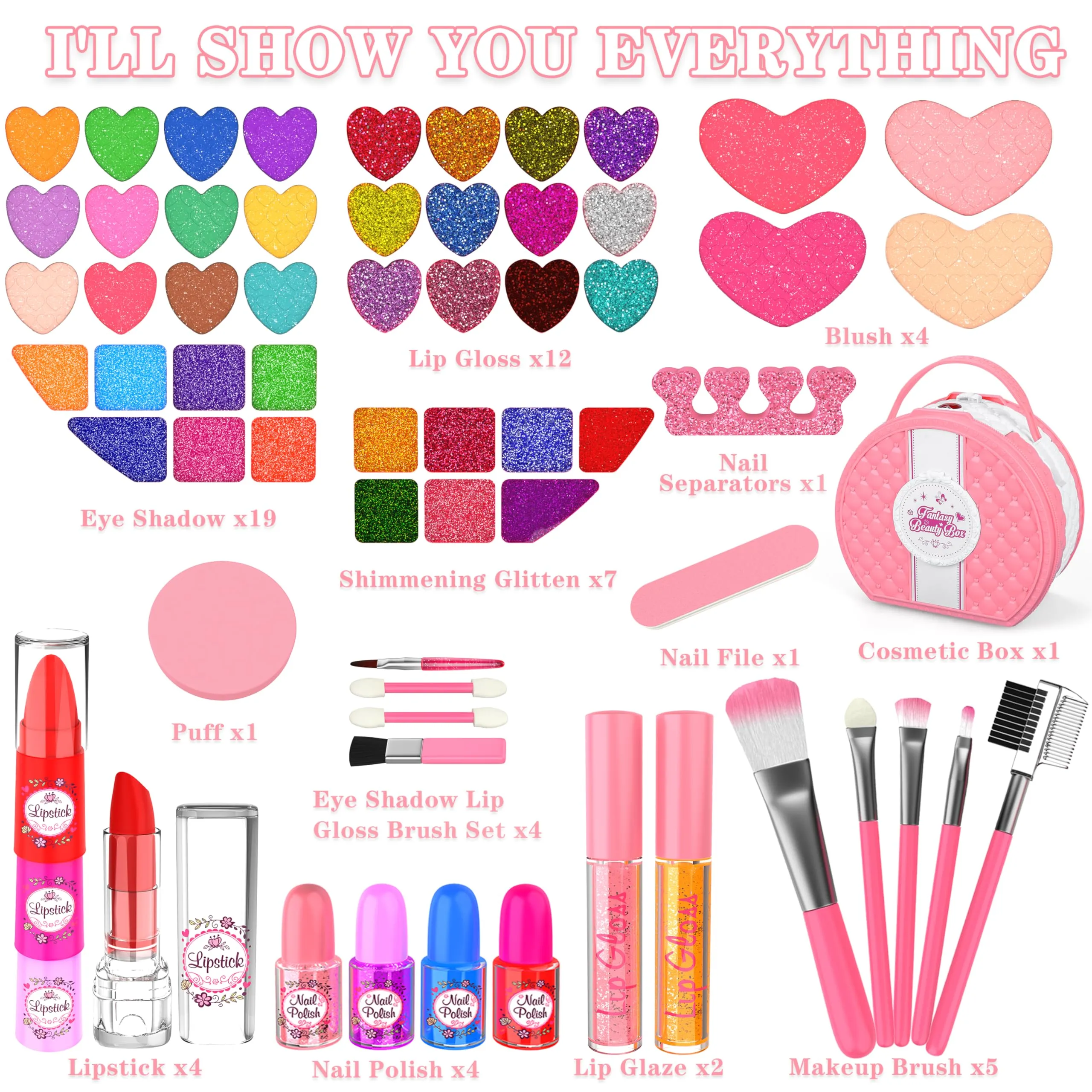 Children's make-up set make-up case with portable stand, washable make-up children's make-up set