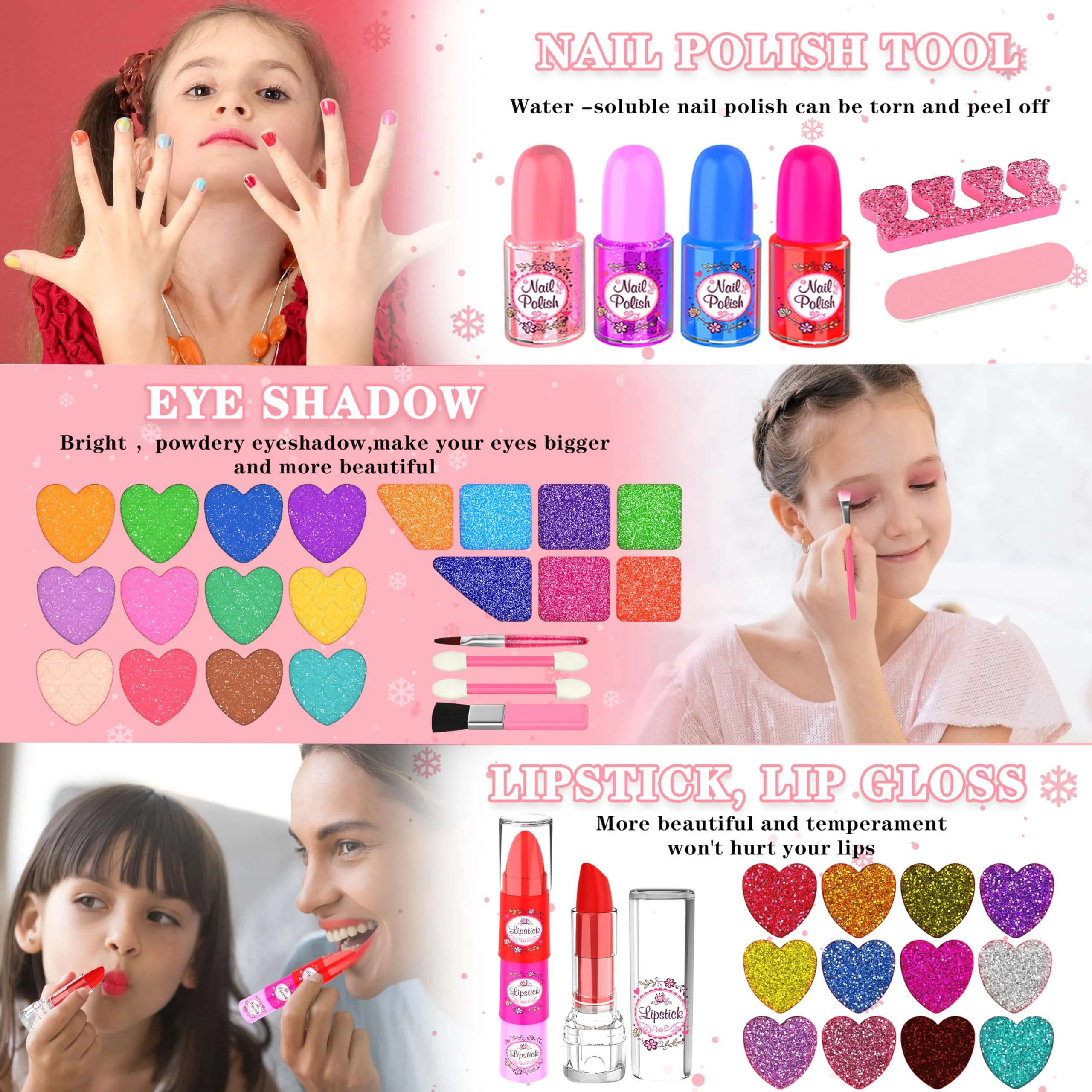 Children's make-up set make-up case with portable stand, washable make-up children's make-up set