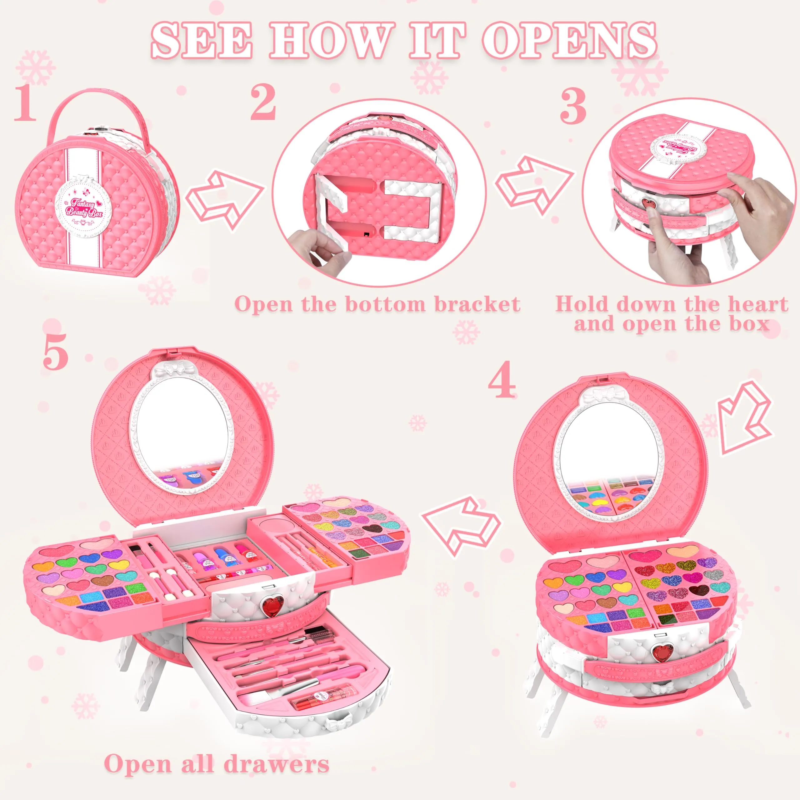 Children's make-up set make-up case with portable stand, washable make-up children's make-up set